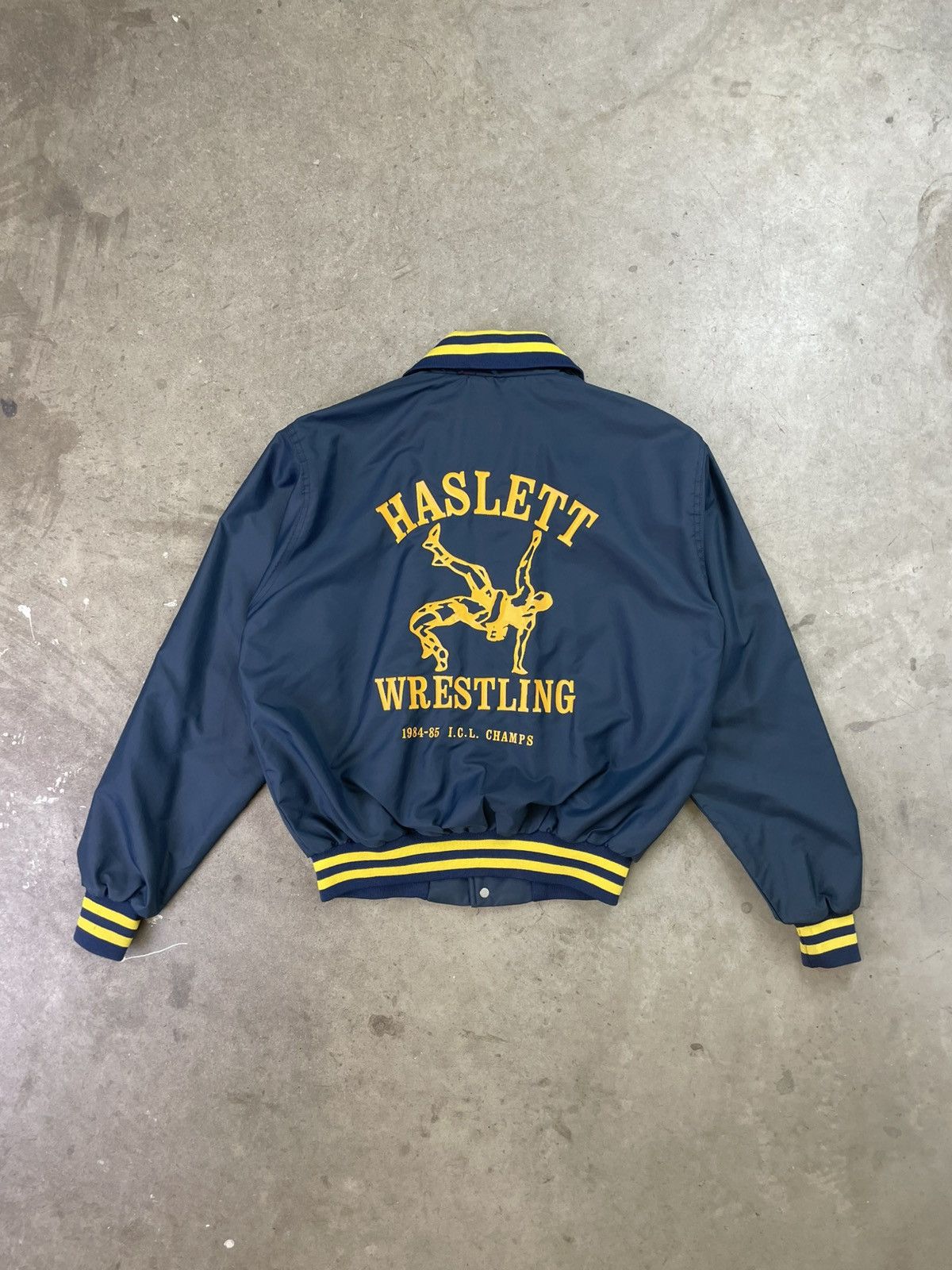 Vintage 80s Vintage Chain Stitched Bomber Jacket Wrestling Medium Size US M / EU 48-50 / 2 - 1 Thumbnail
