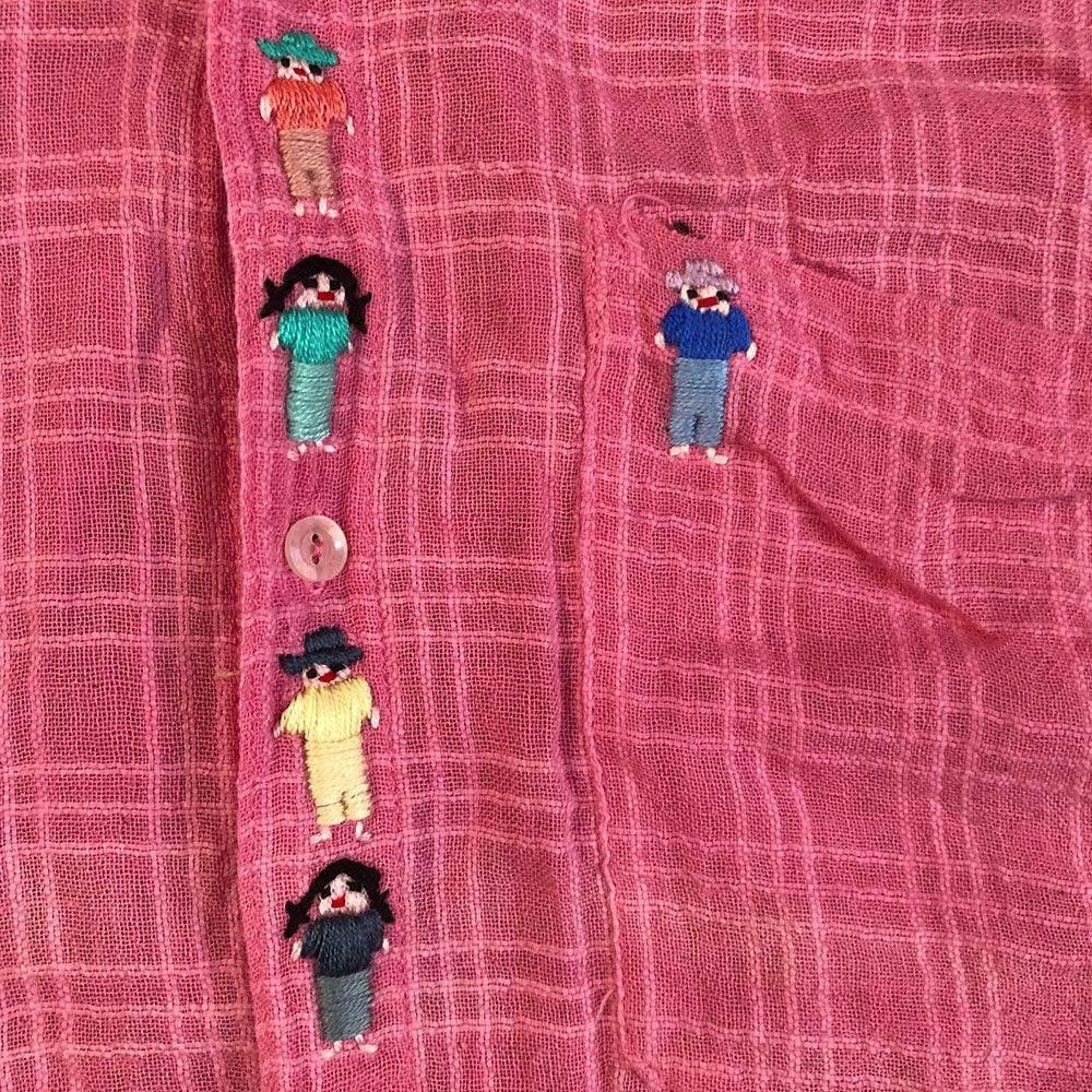 Designer Used Mens Embroidered Pink Shirt M Size US M / EU 48-50 / 2 - 4 Thumbnail
