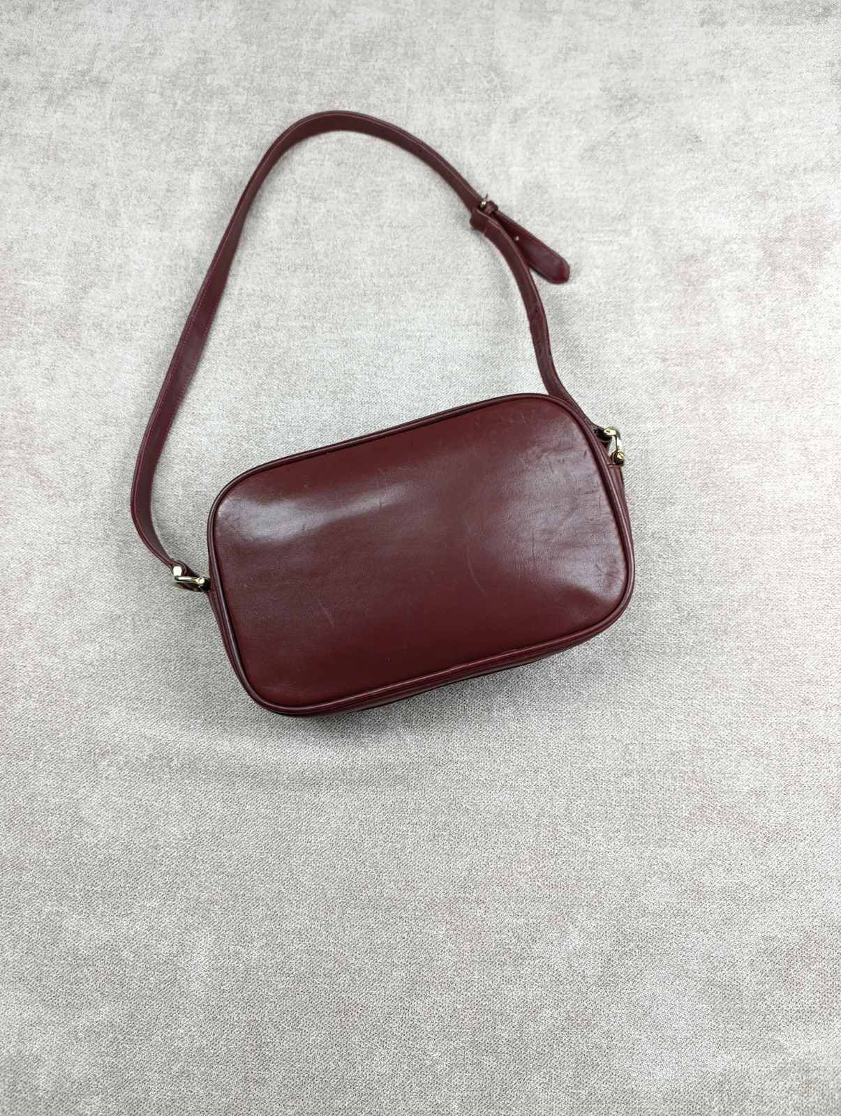 Cartier CARTIER BORDEAUX LEATHER SHOULDER BAG VINTAGE DESIGN UNISEX Size ONE SIZE - 11 Thumbnail