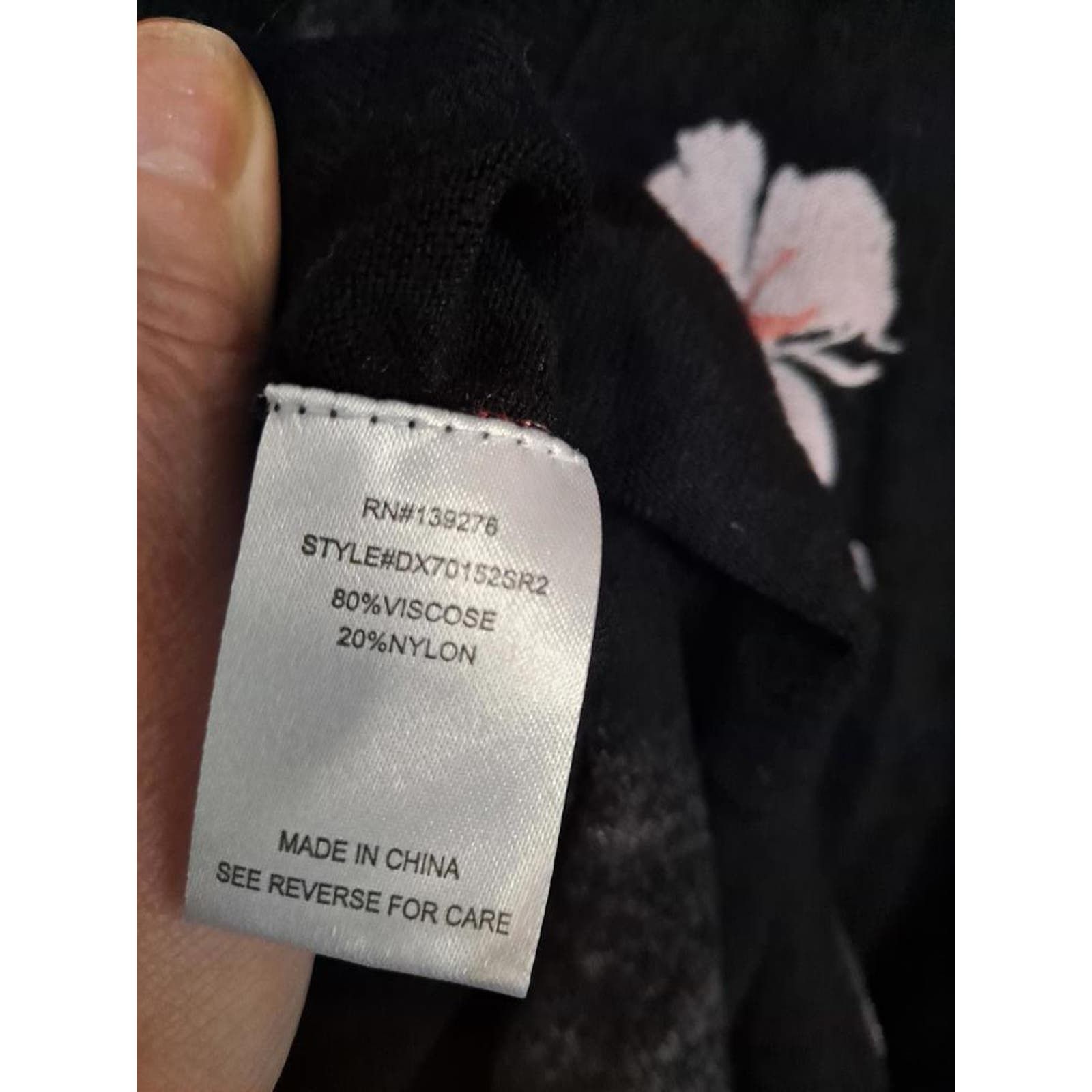 Other Daniel Rainn Black Floral V Neck‎ Sweater Size L / US 10 / IT 46 - 5 Thumbnail