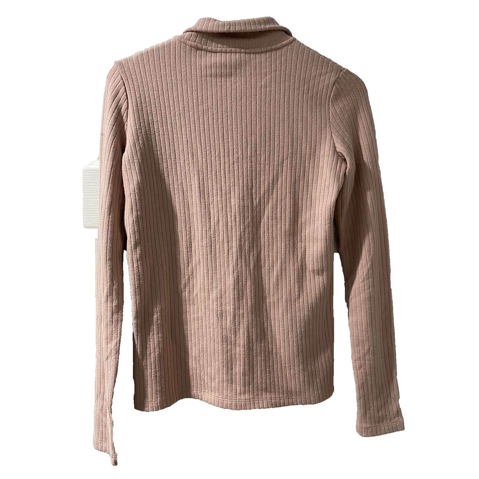 Vince Vince Ribbed Half Zip top Women’s Soft Pink Pet S A001382 Size S / US 4 / IT 40 - 2 Thumbnail