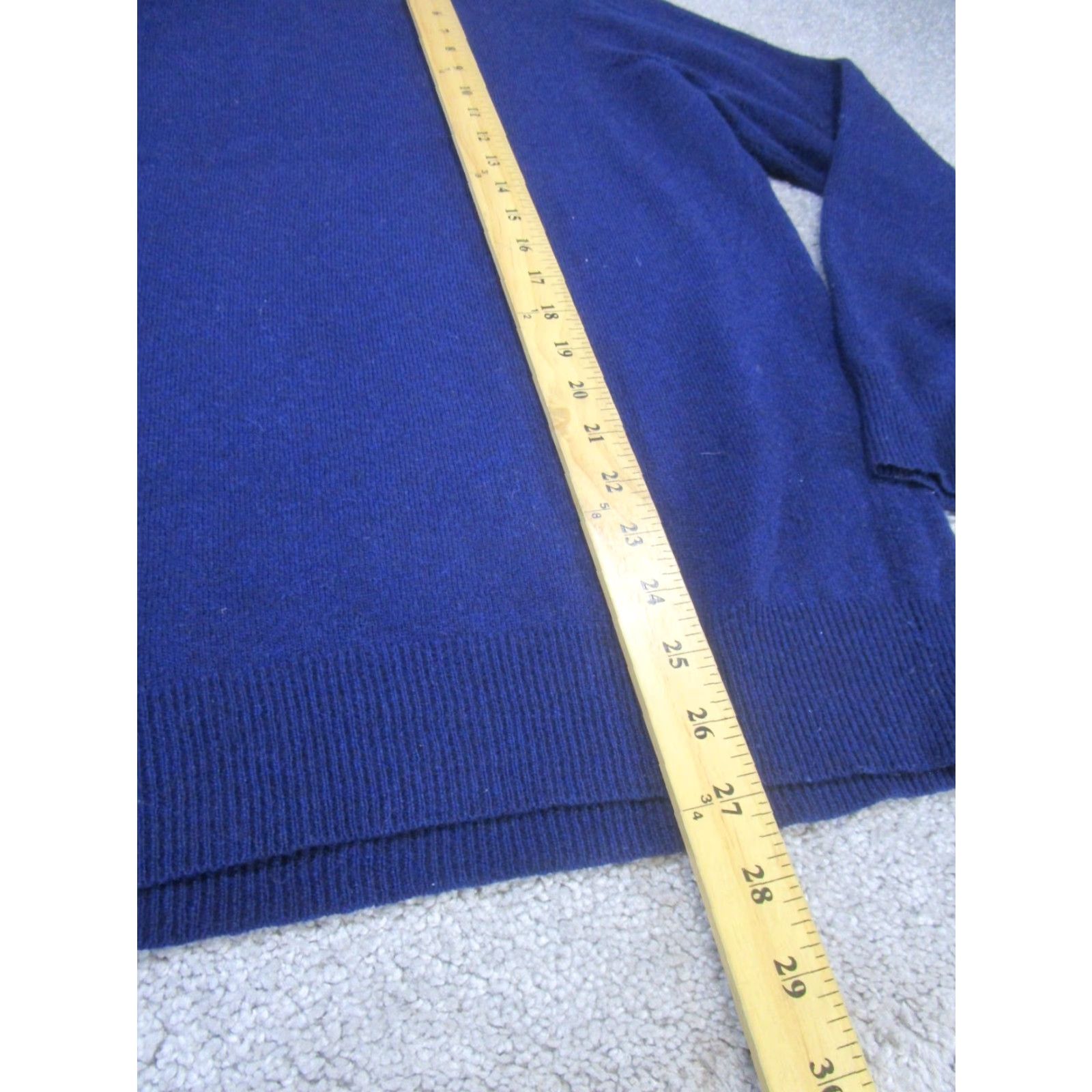 Vintage Cortefiel Sweater Mens Large V Neck Knit Wool Blend Blue Pullover Size US L / EU 52-54 / 3 - 4 Thumbnail