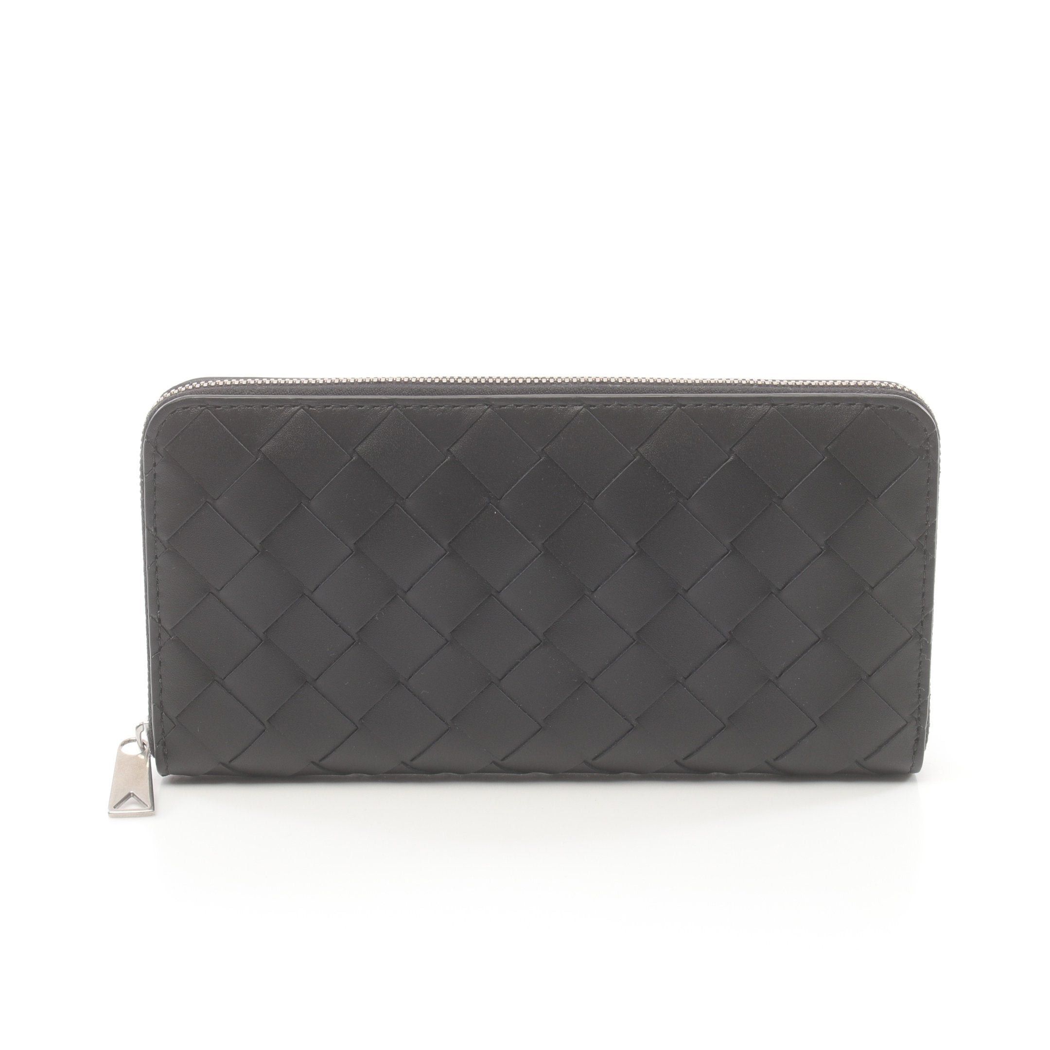 Bottega Veneta Bottega Veneta Intrecciato Round Zipper Long Wallet Leather Black Size ONE SIZE - 1 Thumbnail
