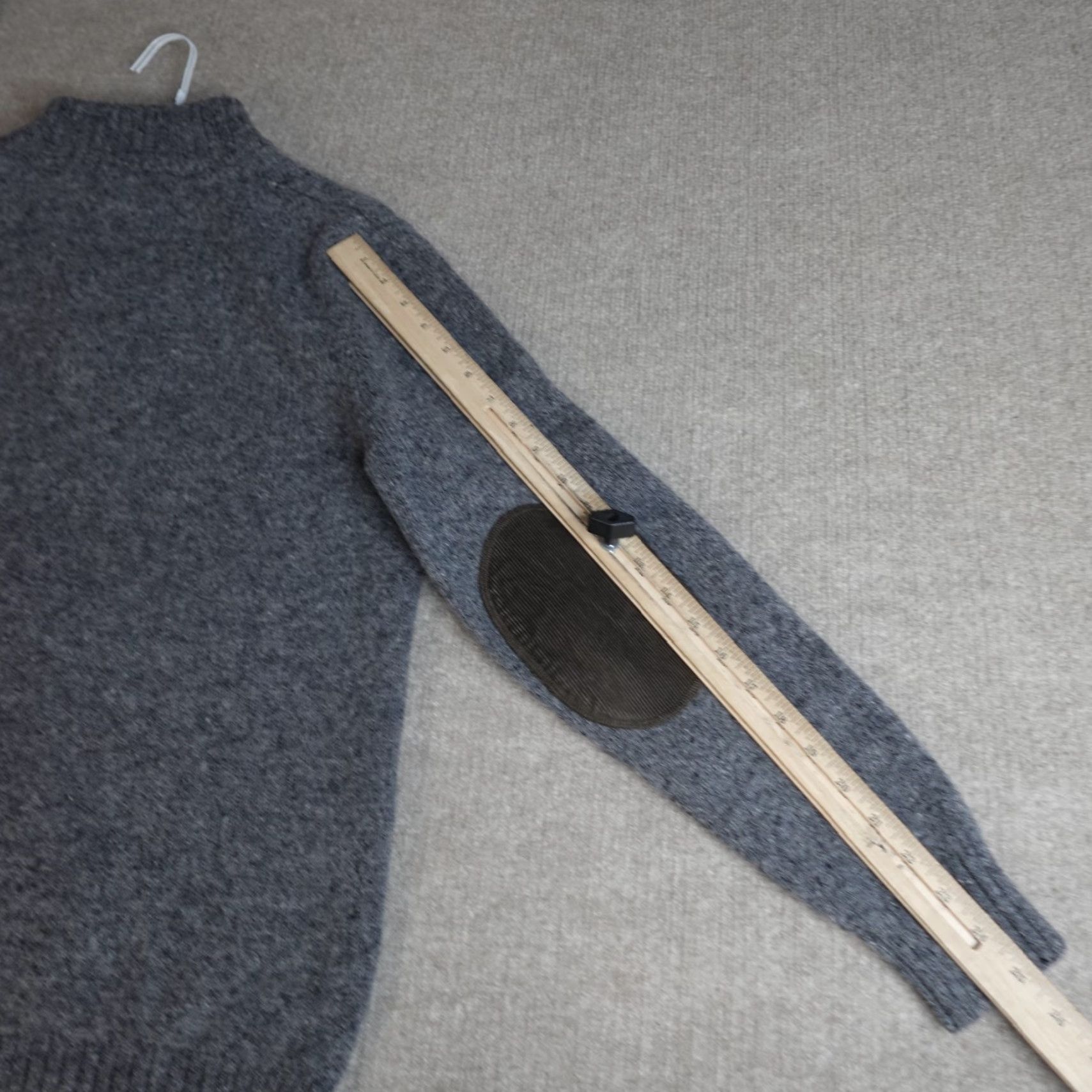 Vintage LL Bean Sweater Medium Gray Shetland Wool Ragg Elbow Patches 1/4 Zip Size US M / EU 48-50 / 2 - 2 Thumbnail