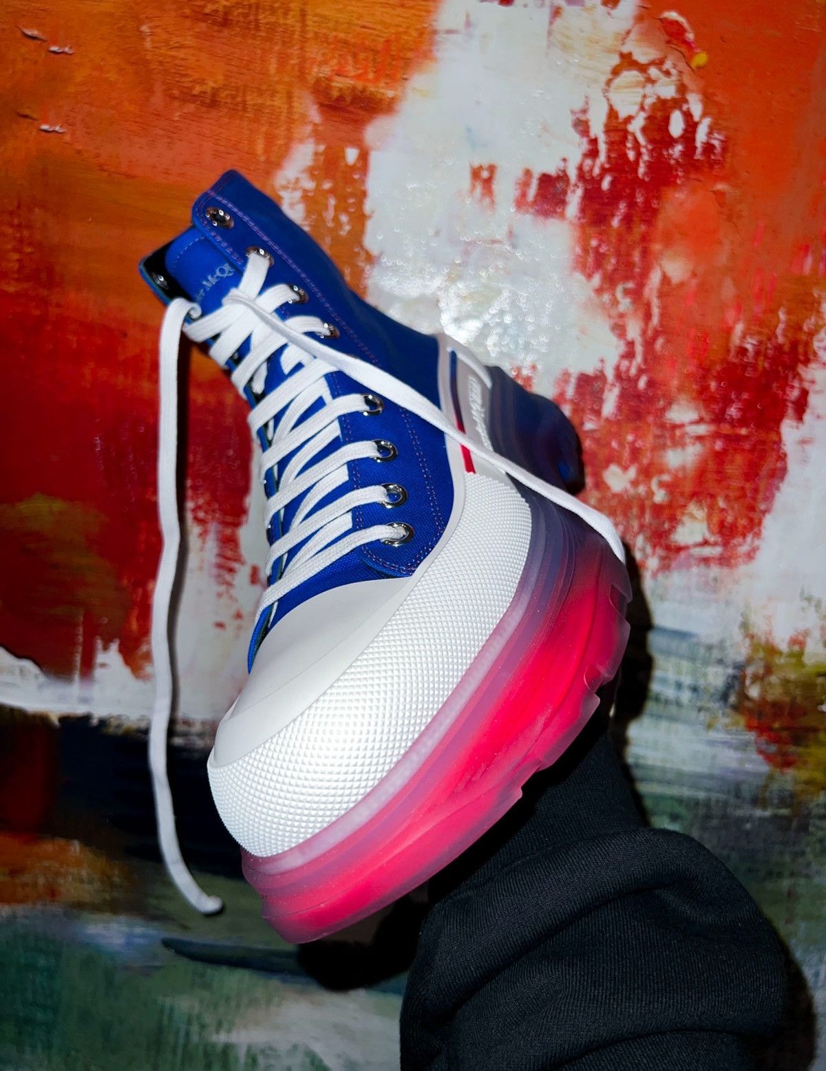 Alexander McQueen McQueen thread hi top sneakers Size US 9.5 / EU 42-43 - 3 Thumbnail