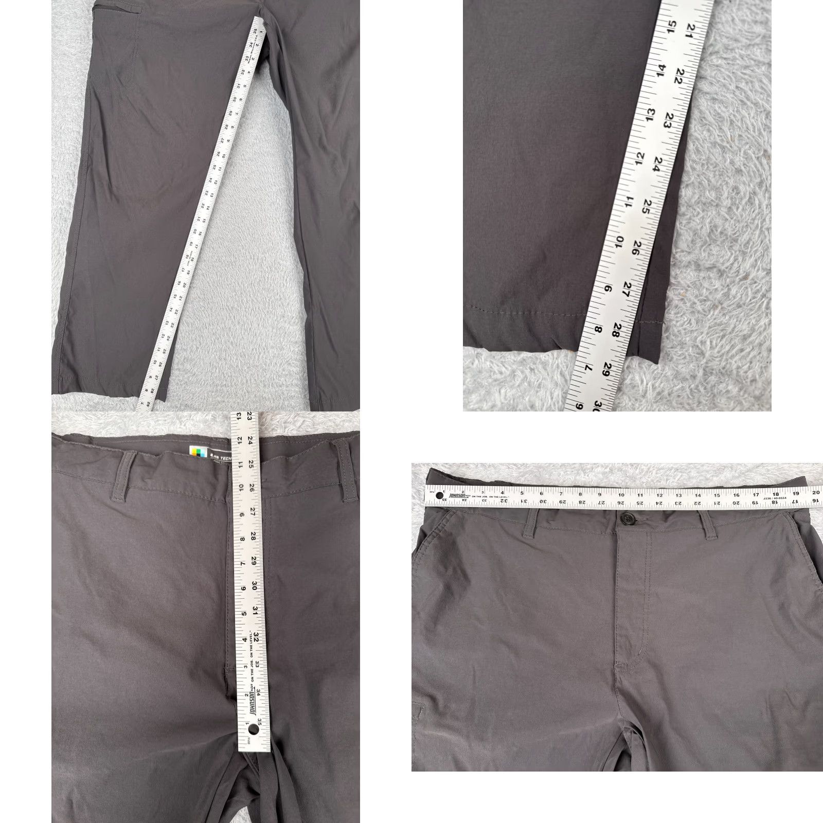 Vintage Cargo Pants Men 40 Gray Straight Leg Nylon Hike Camp ZIP Pockets 40x30 Outdoor Activewear Regular Khakis Vel? Size US 40 / EU 56 - 8 Thumbnail