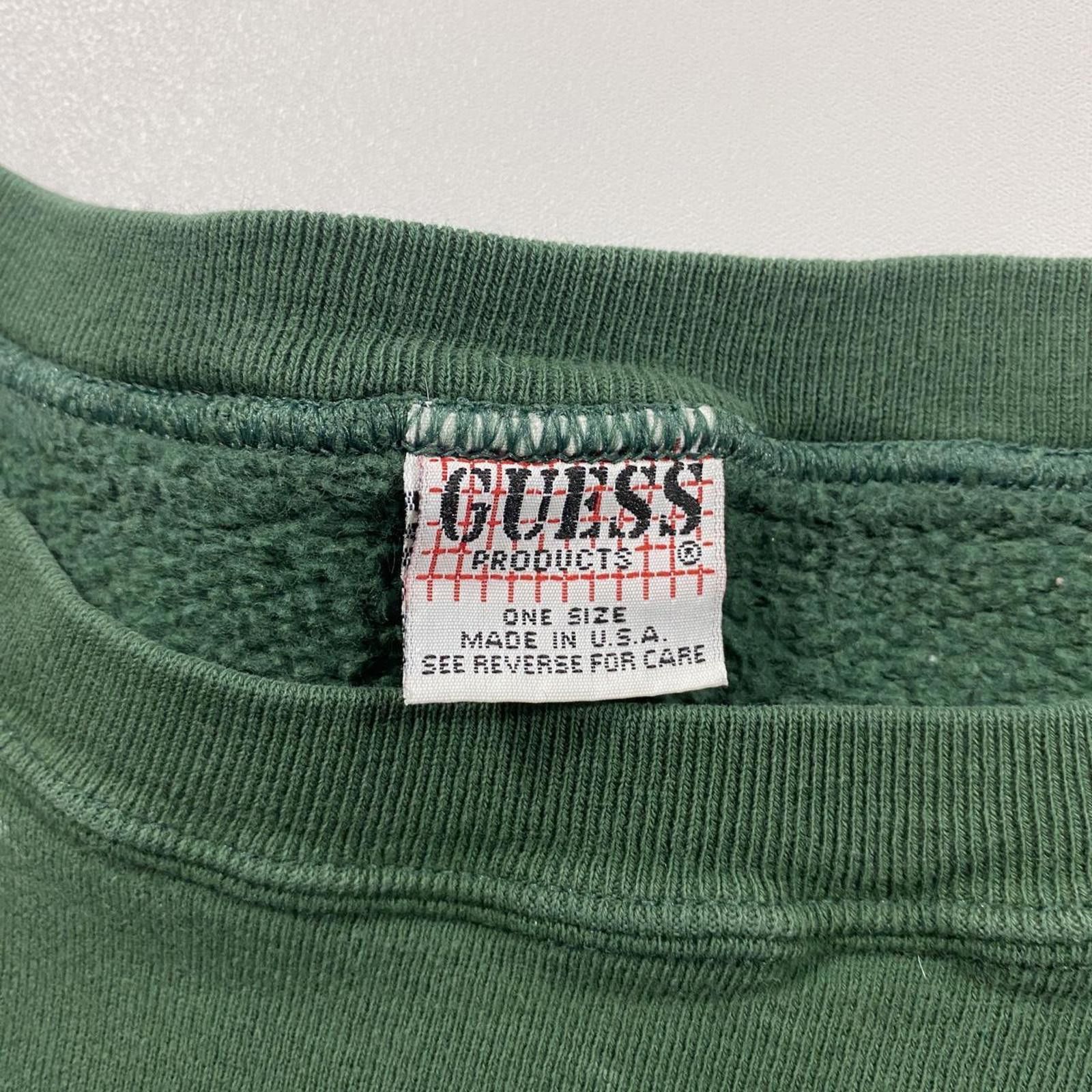 Guess Vintage 90s Guess Green Crewneck Paint Splatter Size US M / EU 48-50 / 2 - 3 Thumbnail