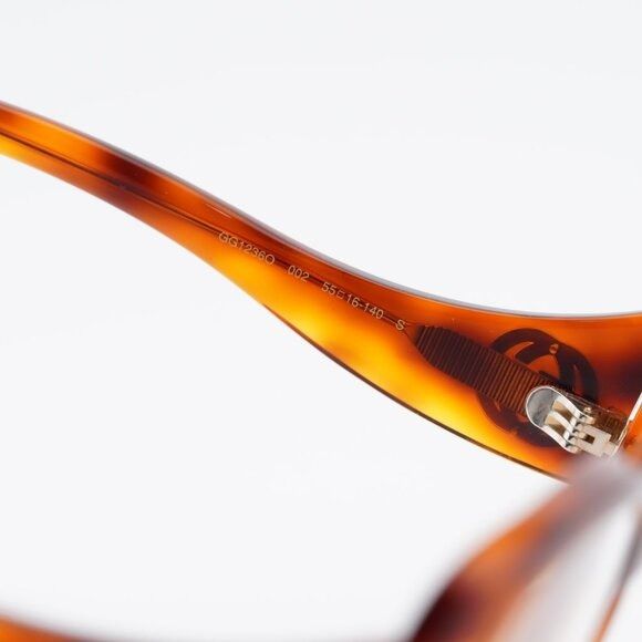 Gucci Gucci GG1236O 002 Eyeglasses Havana 55mm Square Frame Size ONE SIZE - 7 Thumbnail