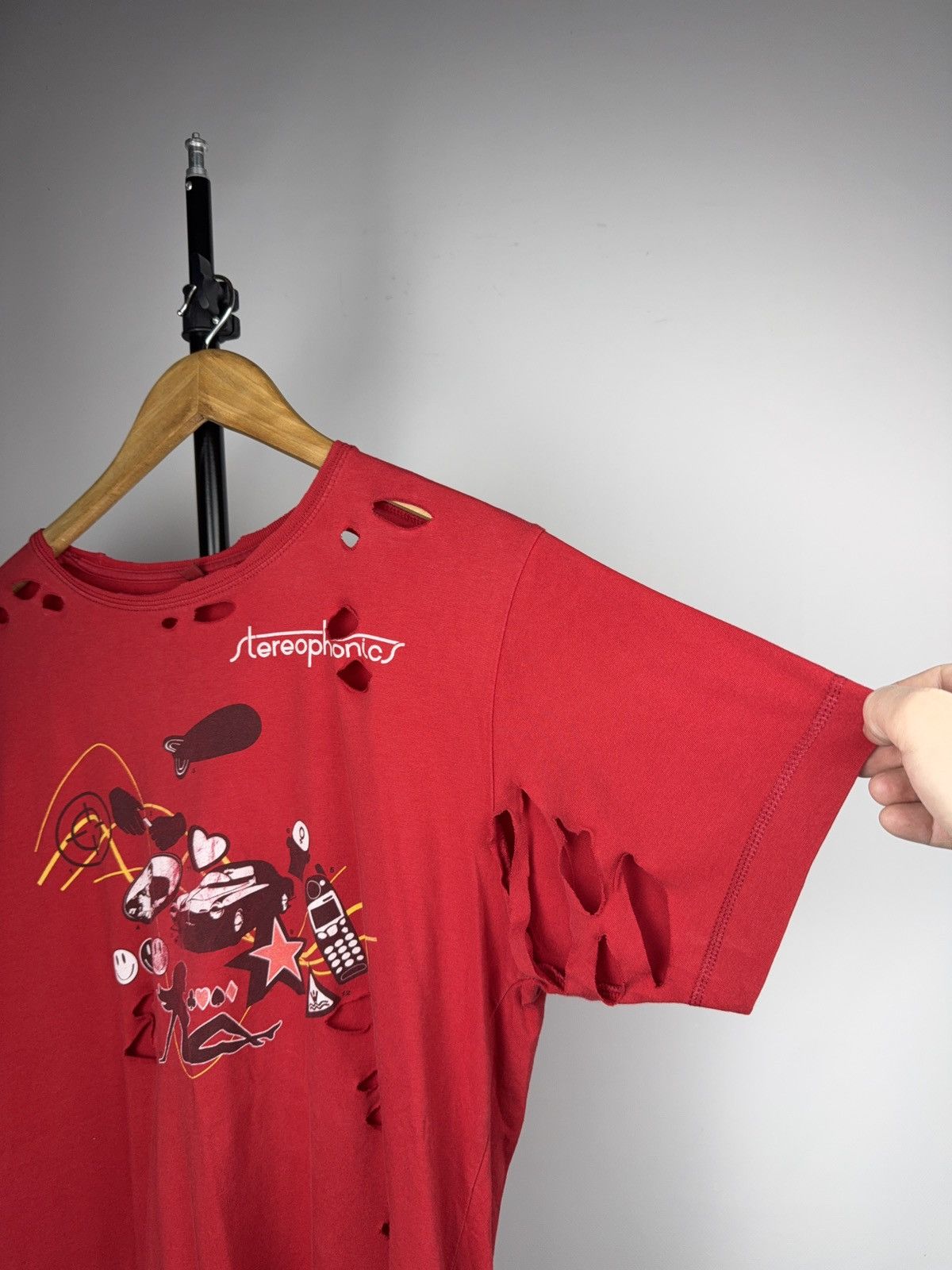 Band Tees 00s Stereophonics Distressed Red Band T-Shirt Y2K Rock Size US M / EU 48-50 / 2 - 9 Thumbnail