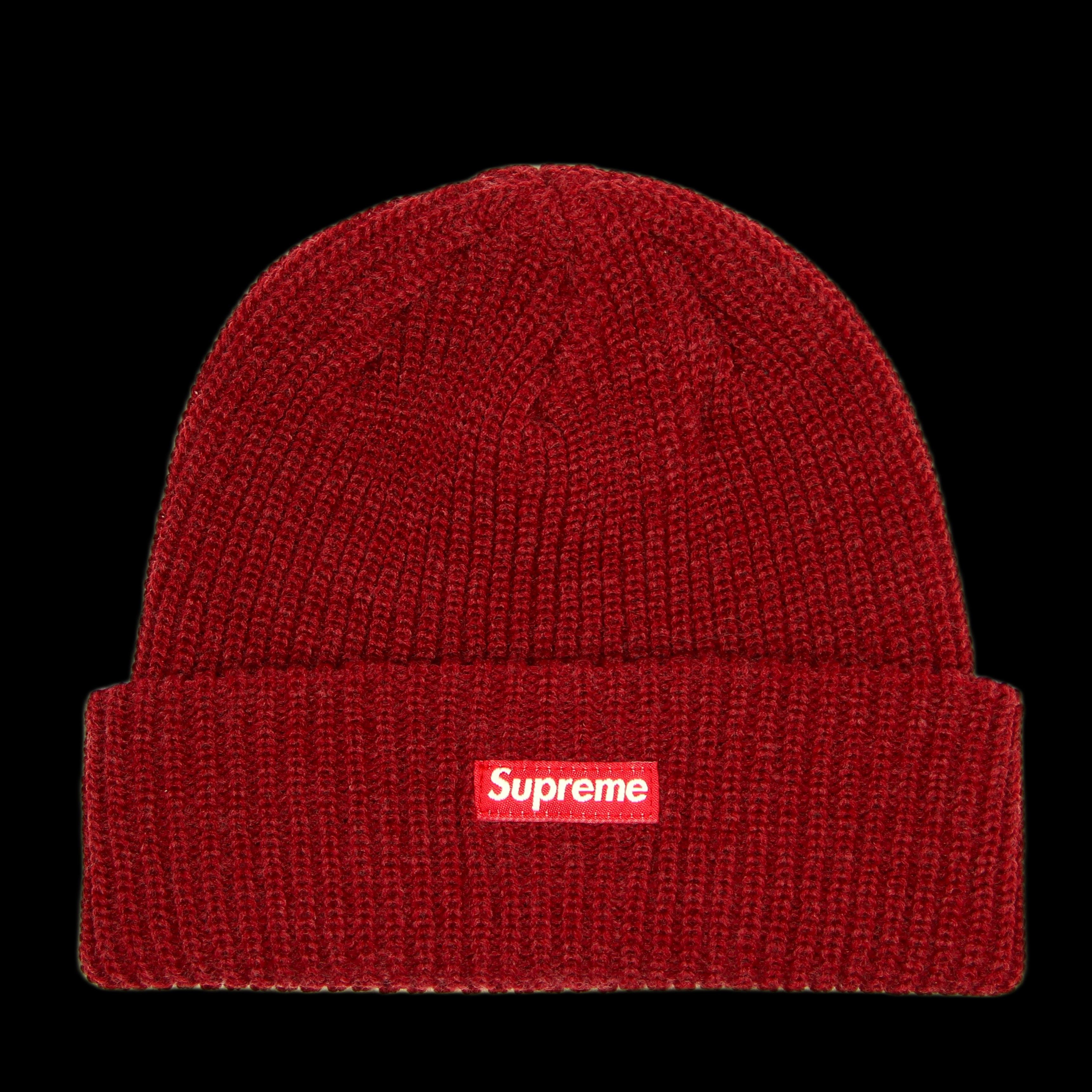 image of Supreme Heather Loose Gauge Beanie Heather Maroon (Fw17) in Red, Men's
