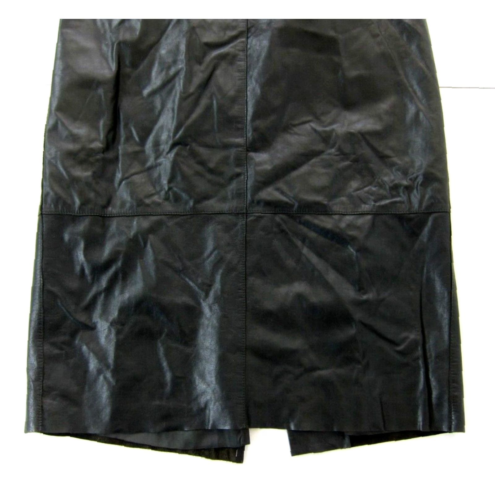 Kenneth Cole Kenneth Cole New York Black Leather Midi Pencil Straight A-Line Skirt Women 8 Size 30" / US 8 / IT 44 - 8 Thumbnail