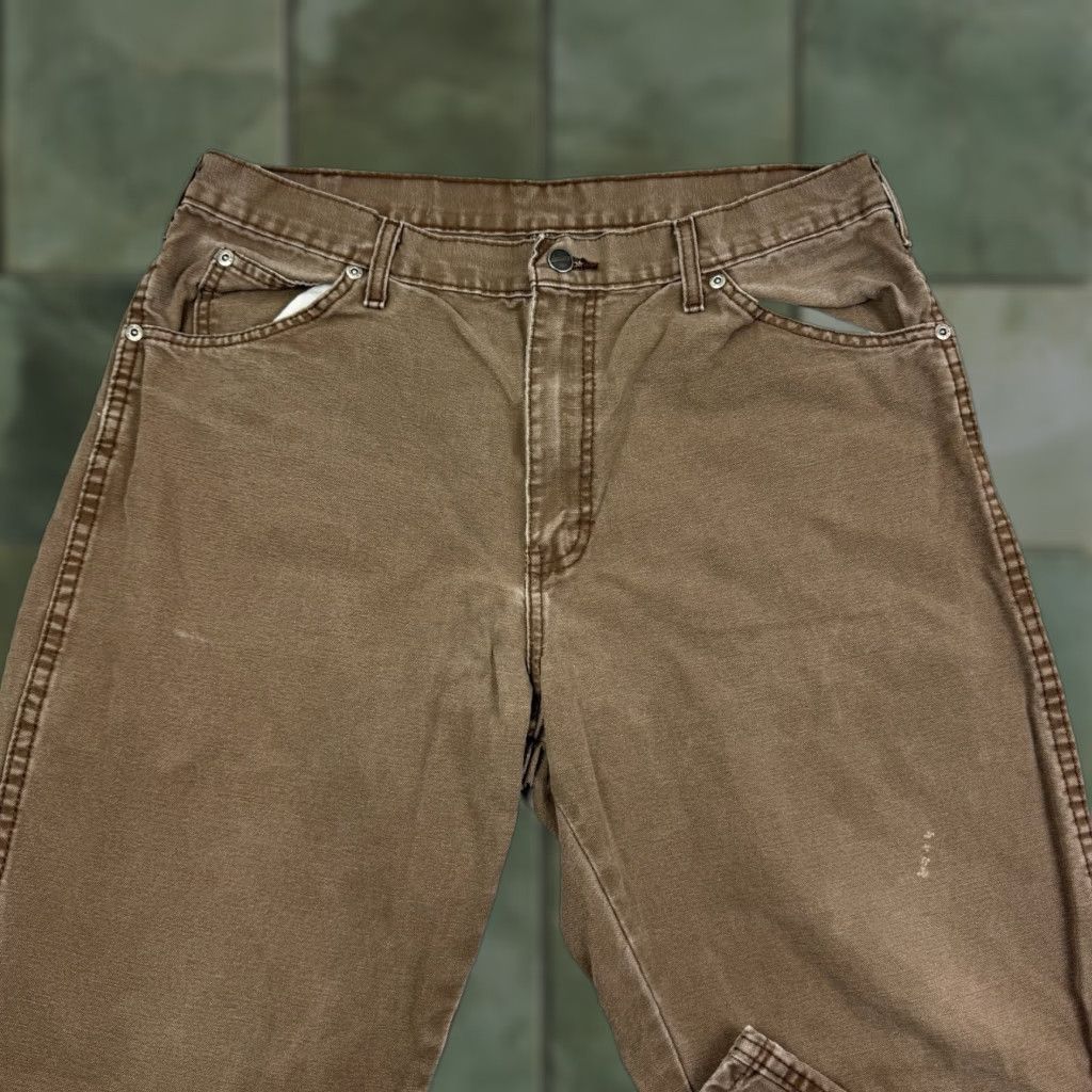 Dickies VINTAGE Dickies Pants Men's Canvas 36x30 Relaxed Fit Workwear Brown 1990s Punk Grunge Chino Shirt? Size US 36 / EU 52 - 1 Thumbnail