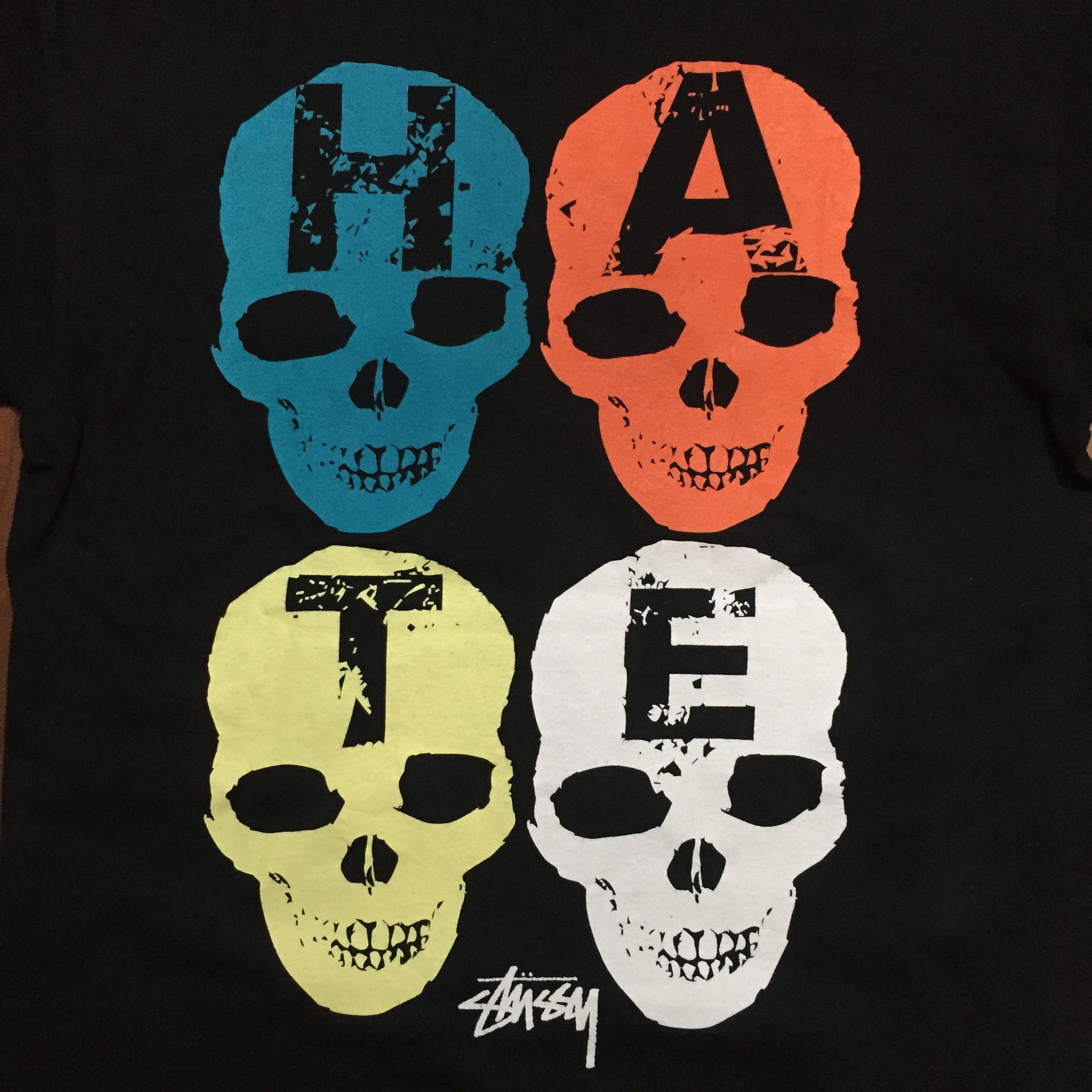 Stussy Vintage 90s Stussy Love Hate Tees Size US M / EU 48-50 / 2 - 6 Thumbnail