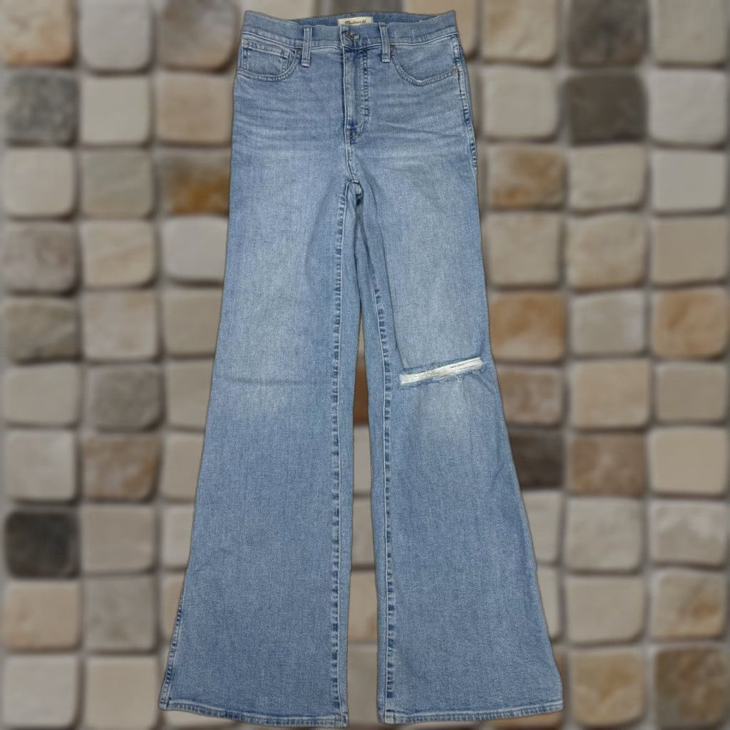 Madewell Madewell Jeans Womens 11 Inch High Rise Flare Jeans Blue Denim Cotton Stretch 26x32 Vintage No N/A Size 26" / US 2 / IT 38 - 1 Thumbnail