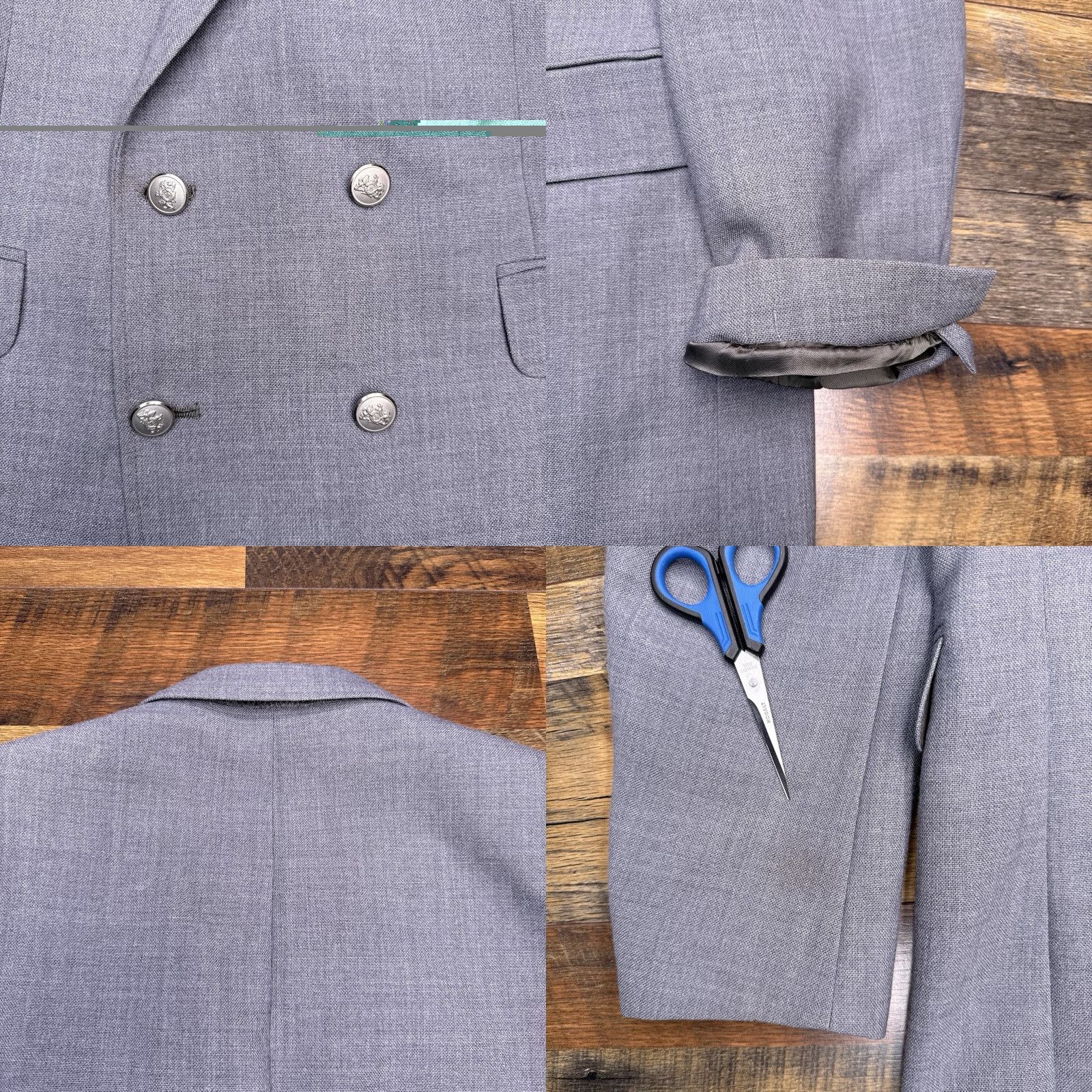 Stafford VINTAGE Stafford Double Breasted Blazer 42 Long Gray Wool Sport Coat Size 42R - 8 Thumbnail