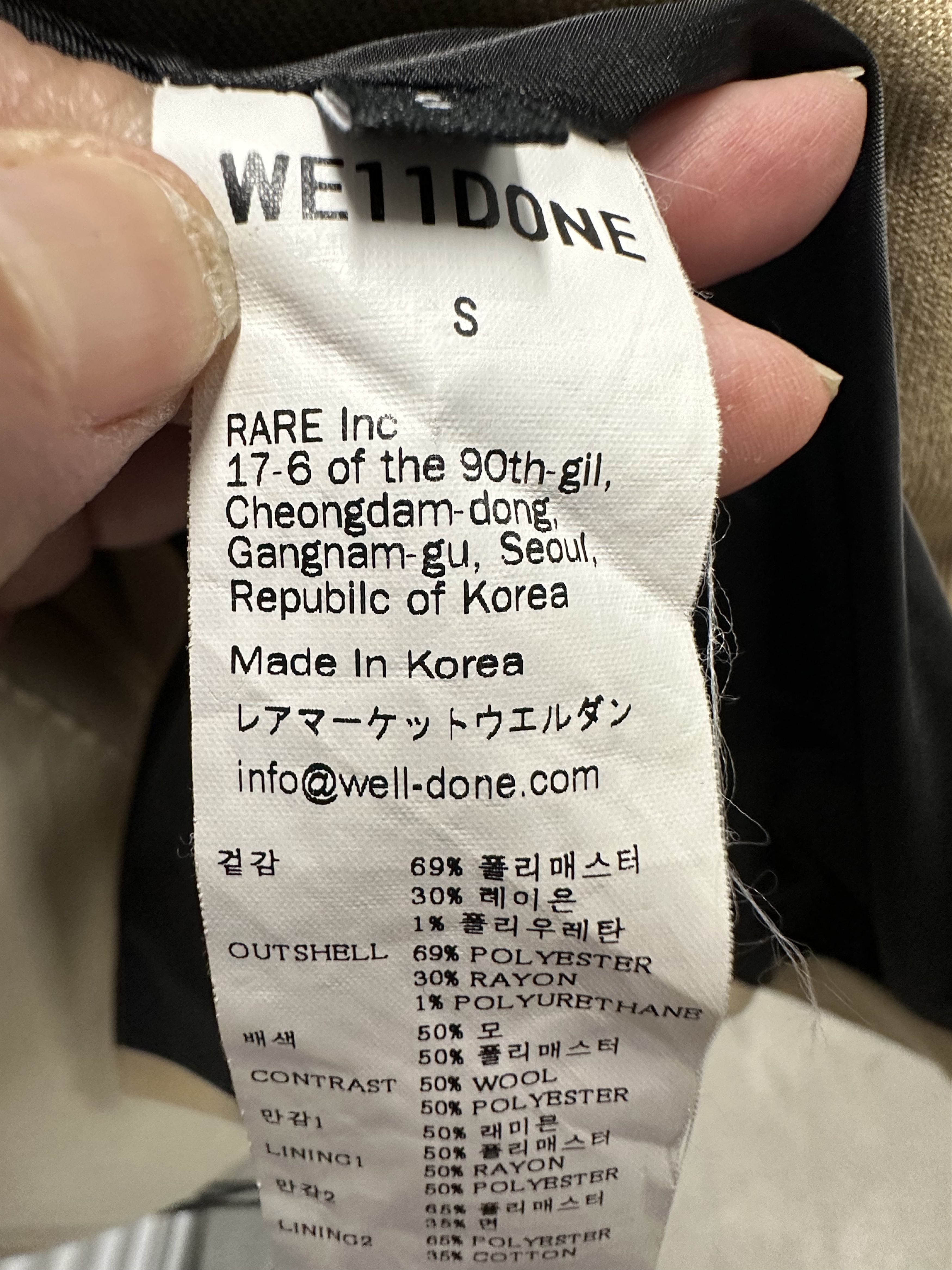 WE11DONE We11done - Korean Luxury Mens Beige peaked Lapel blazer Size 42R - 9 Thumbnail