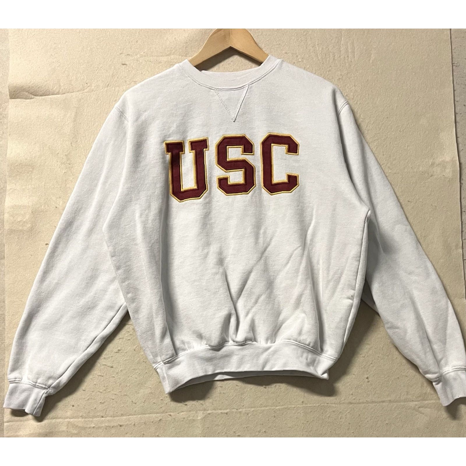 Vintage Vtg USC Heritage White S Fleece Crewneck Sweatshirt See Pics Size US S / EU 44-46 / 1 - 2 Thumbnail