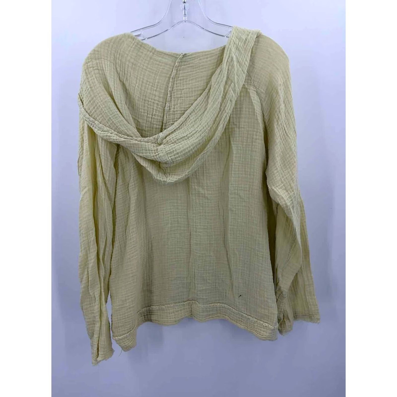 Michael Stars Pre-Owned Michael Stars Yellow Hooded Long Sleeve Blouse Size Small Size S / US 4 / IT 40 - 3 Thumbnail