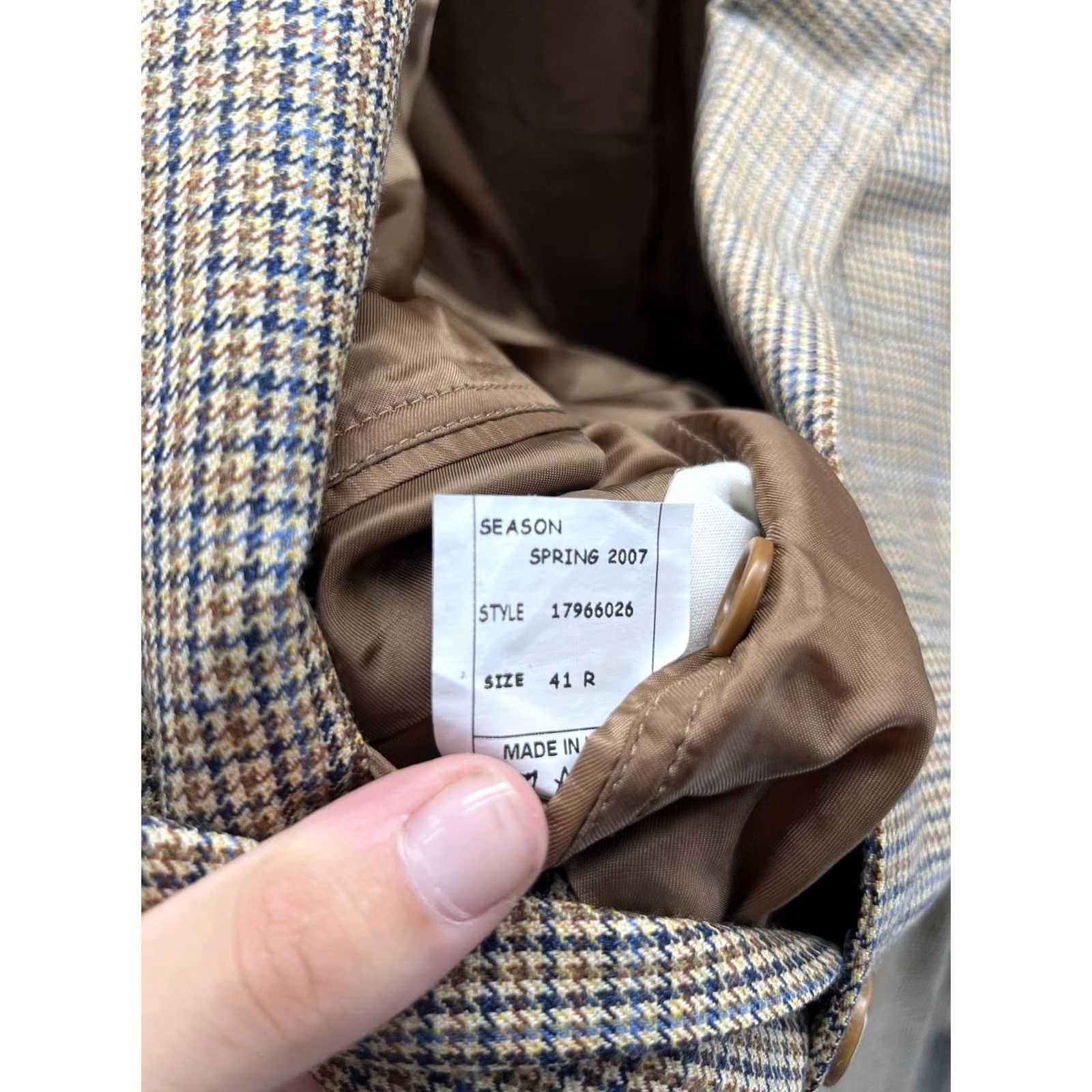 Brooks Brothers Brooks Brothers Sport Coat Mens Large 41R Brown Tweed Check Jacket Italy Blazer Coat Suit Jacket Size 42R - 5 Thumbnail