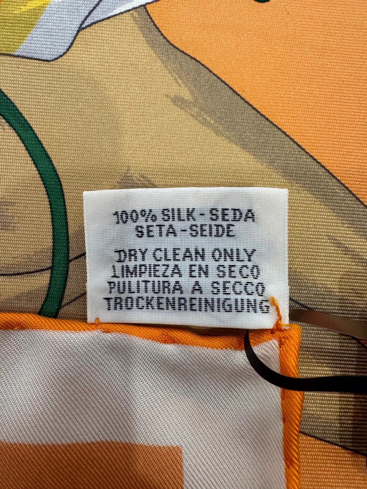 Hermes Hermes Circus Orange Cartoon Silk Scarf 90x90cm Size ONE SIZE - 8 Thumbnail