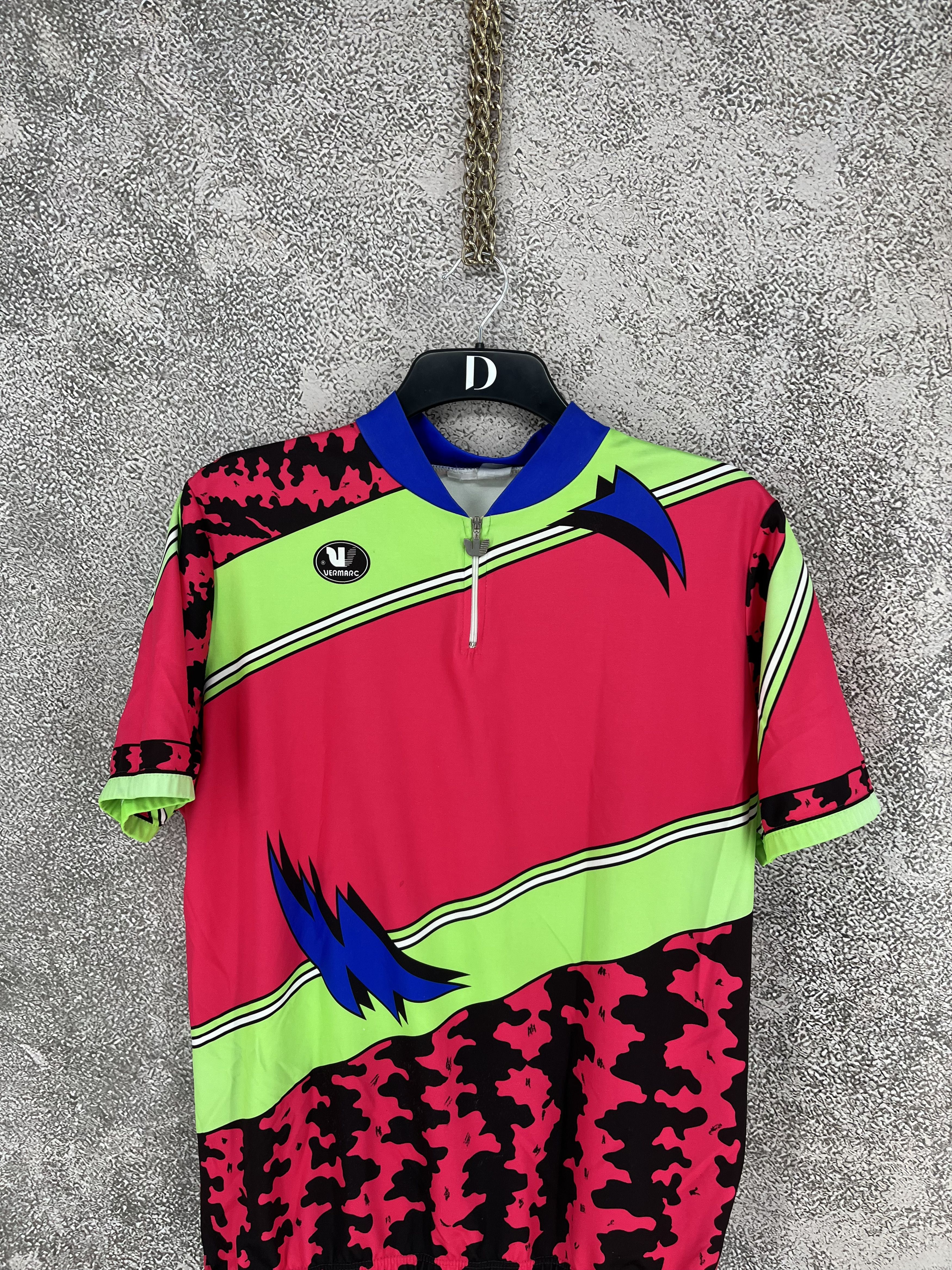 Vintage Vintage Vermarc Neon Cycling Jersey 90s Rare Size US M / EU 48-50 / 2 - 6 Thumbnail