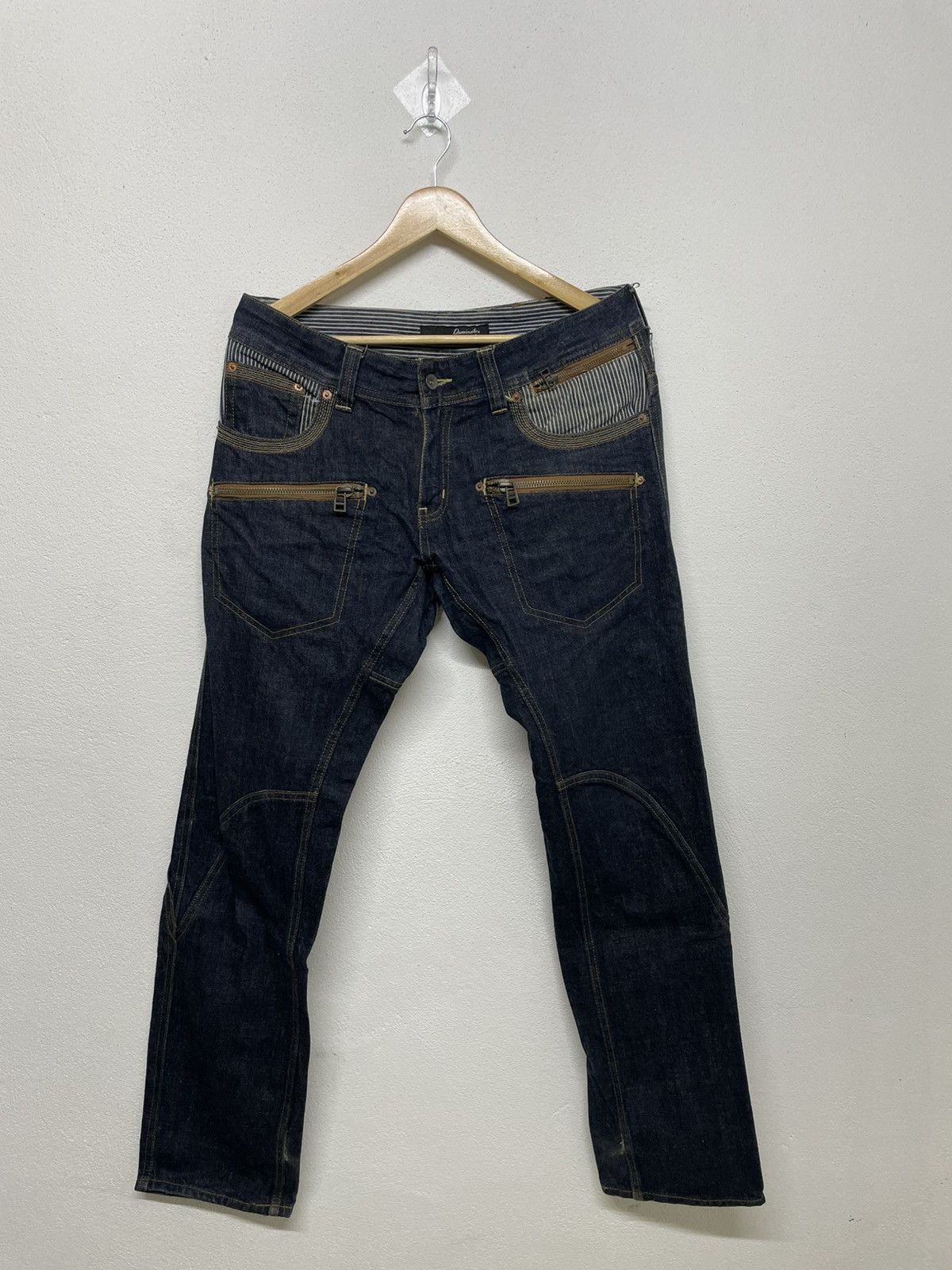 2120 Handcrafted 🔥Rare🔥Dominate Handcrafted Multi pocket Denim Jeans Size US 35 - 1 Thumbnail