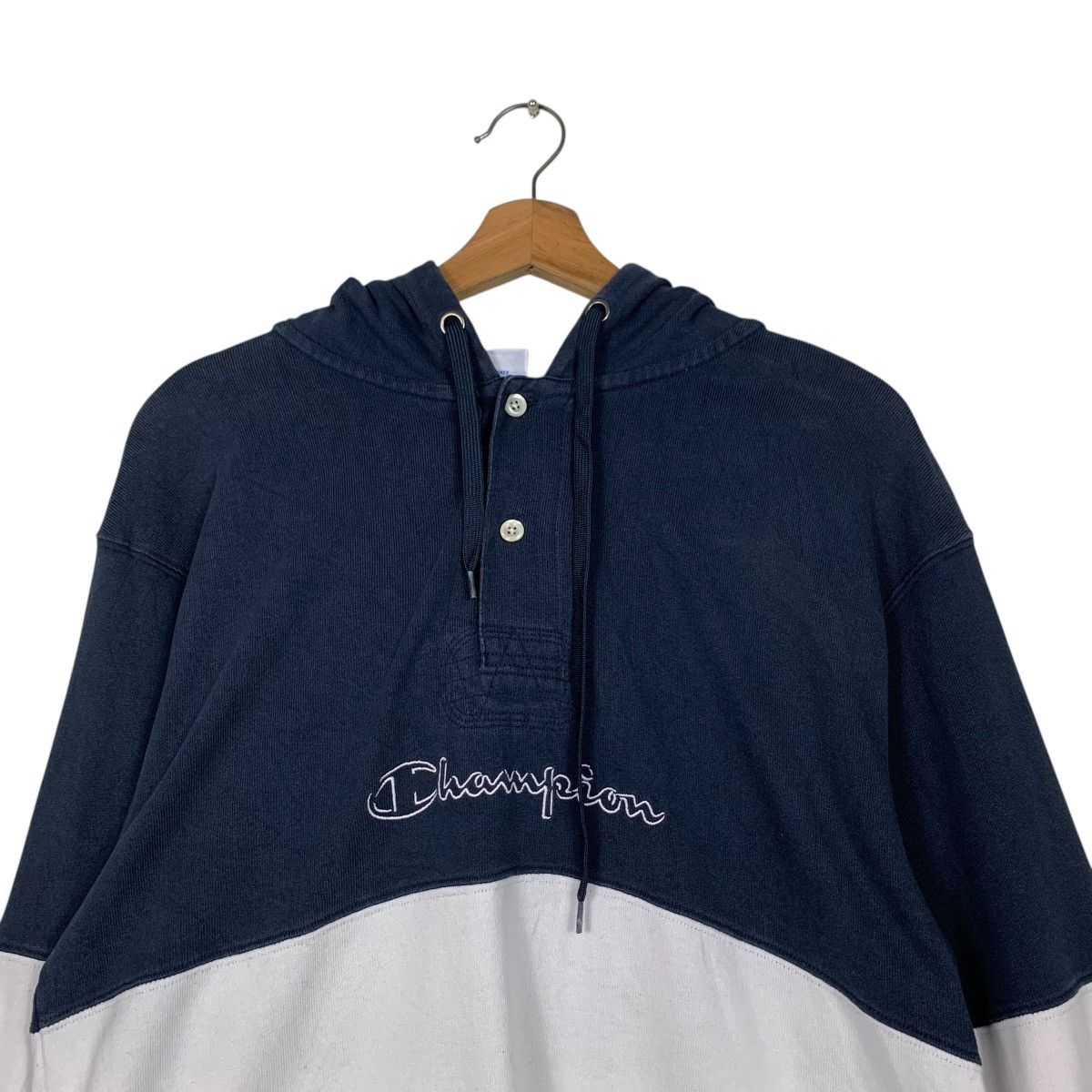 Champion CHAMPION Center Logo Half Button Pullover Hoodie #2429-C109 Size US M / EU 48-50 / 2 - 13 Thumbnail