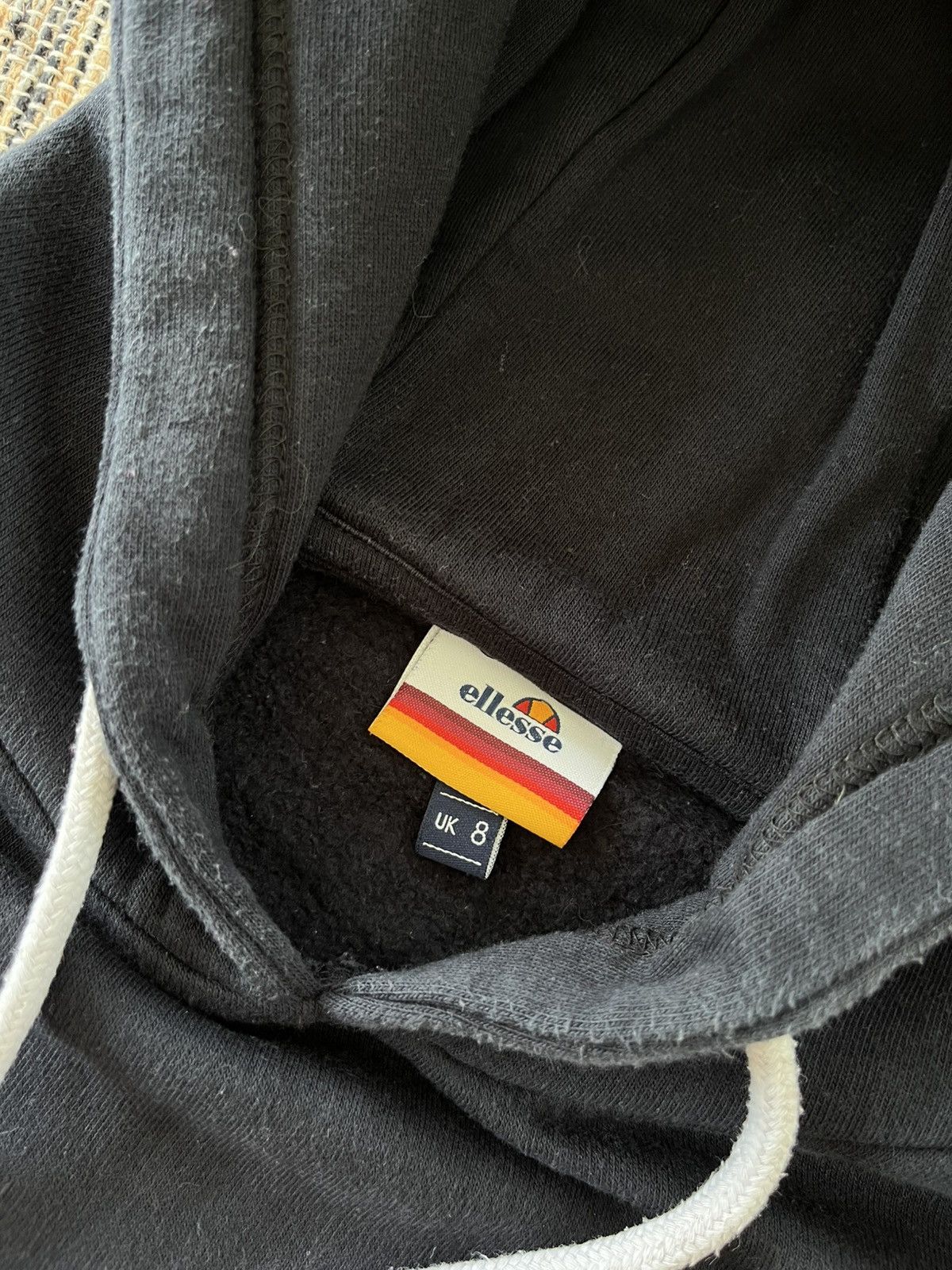 Ellesse × Vintage Vintage Ellesse Crop Top Hoodie Navy Red Center Logo Y2K Size S / US 4 / IT 40 - 8 Thumbnail
