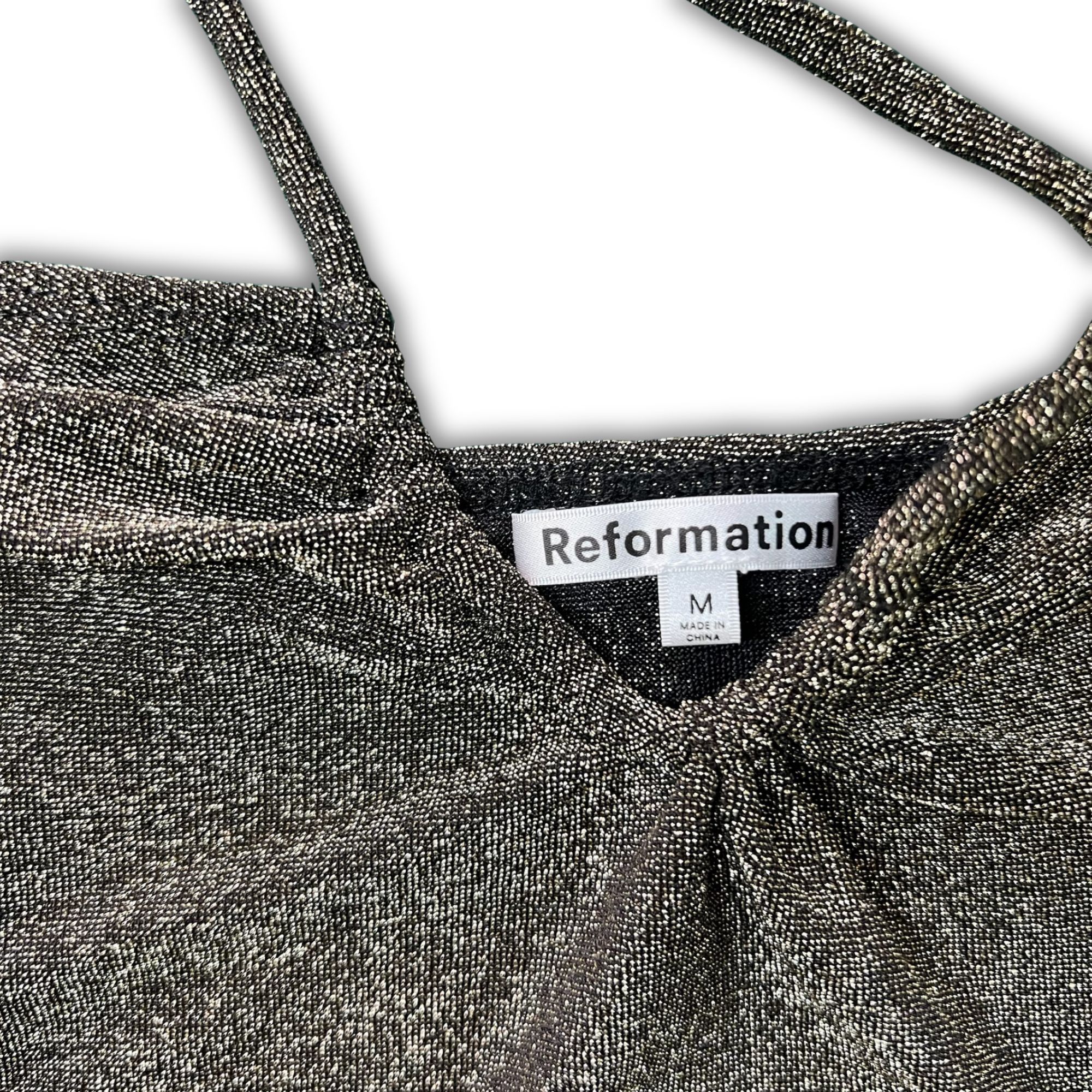Reformation Reformation Metallic Glitter Halter Top Size M Silver Size M / US 6-8 / IT 42-44 - 4 Thumbnail