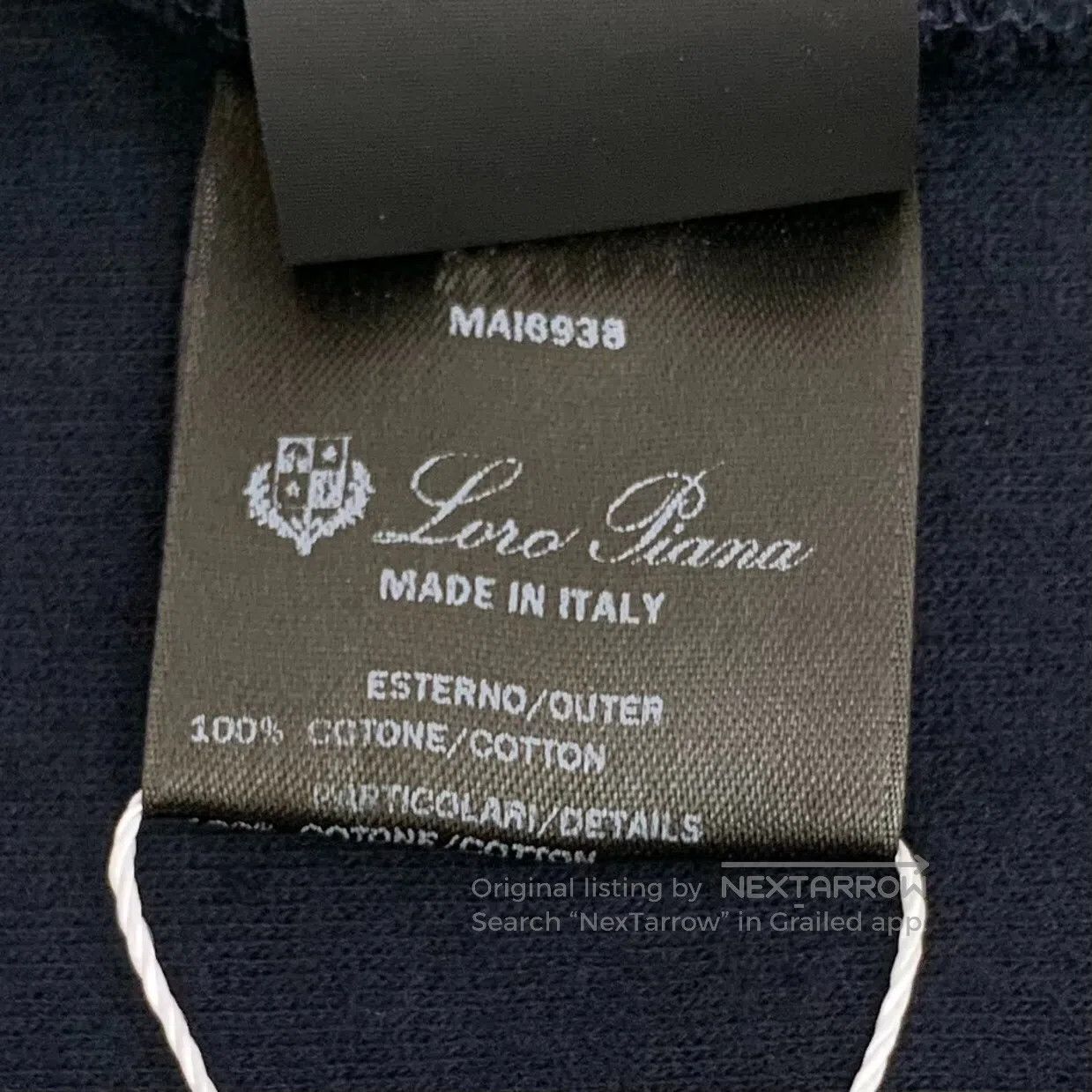Loro Piana LORO PIANA Navy Blue Logo Embroidered Cotton Hooded Drawst Size US M / EU 48-50 / 2 - 8 Thumbnail