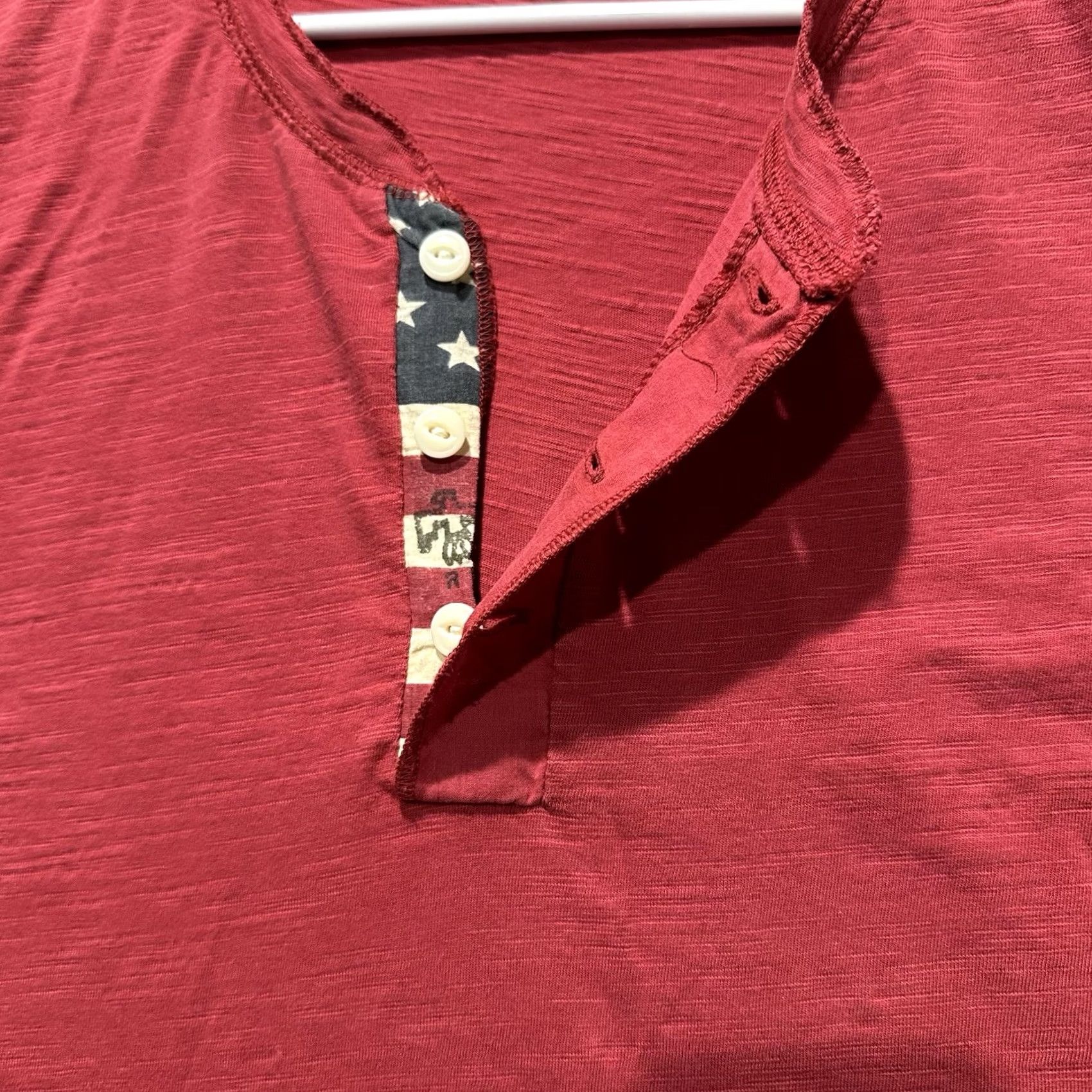 Vintage Denim & Supply Ralph Lauren Shirt Mens XL Red Henley Long Sleeve EUC Size US XL / EU 56 / 4 - 5 Thumbnail