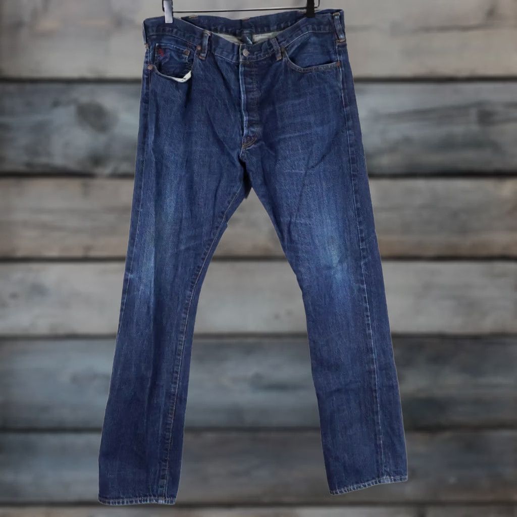 Polo Ralph Lauren Polo Ralph Lauren Jeans Slim Straight 38 x 34 Blue Denim Cotton 5-Pocket Men Regular Vintage: No Size US M / EU 48-50 / 2 - 1 Thumbnail