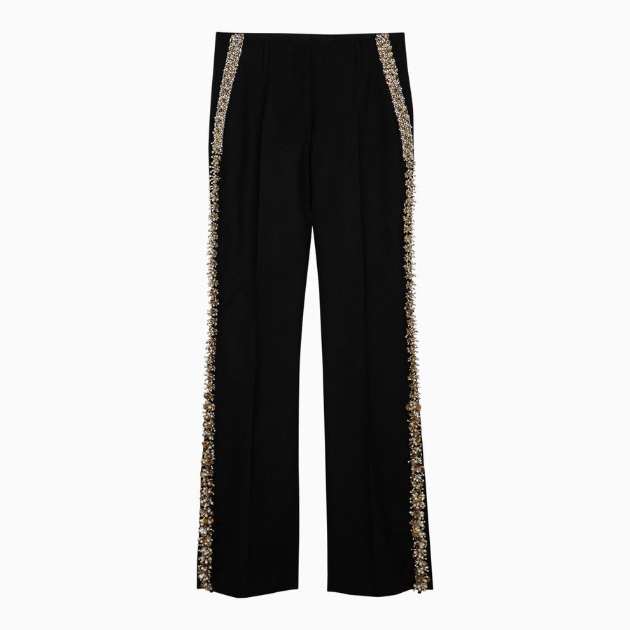 Dries Van Noten o1d2blof0824 Wool Trousers in Black Size 26" / US 2 / IT 38 - 1 Thumbnail