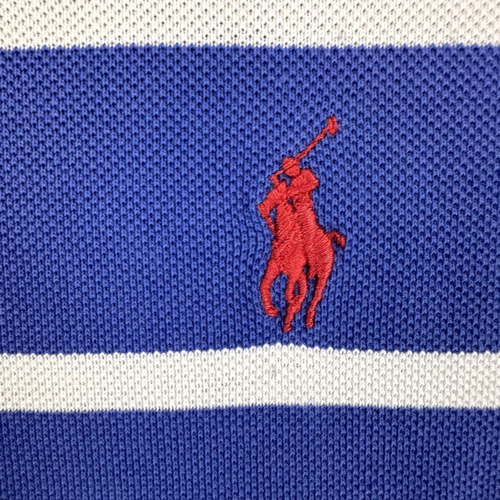 Polo Ralph Lauren VINTAGE Polo Ralph Lauren Polo Shirt Mens Large Blue White Striped Classic Fit Cotton Size US L / EU 52-54 / 3 - 5 Thumbnail
