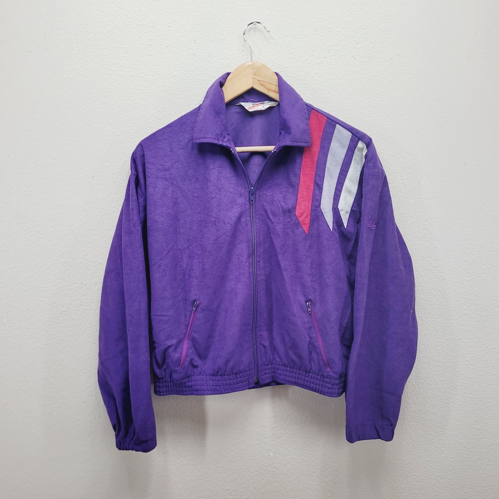 Adidas VTG 90s Adidas Track Jacket Fits M/L (Tag S) Cropped Boxy Size M / US 6-8 / IT 42-44 - 3 Thumbnail