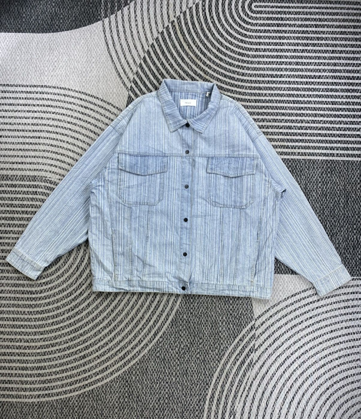Preach Vtg Preach Striped Fullbutton Denim Jacket Size US XXL / EU 58 / 5 - 1 Thumbnail
