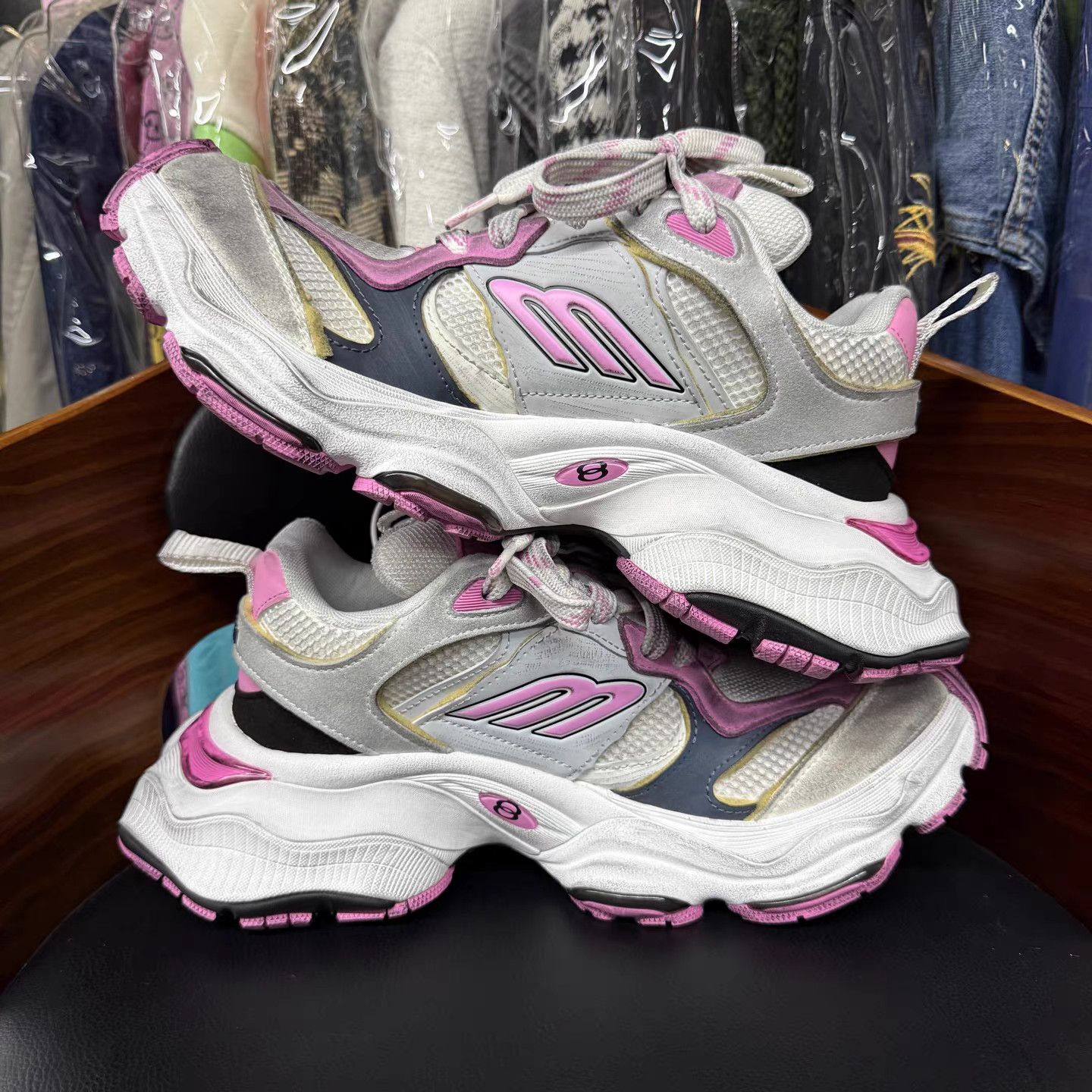 Balenciaga Balenciaga Cargo Worn-out Grey/Pink Sneakers K15 Size US 9 / IT 39 - 7 Thumbnail