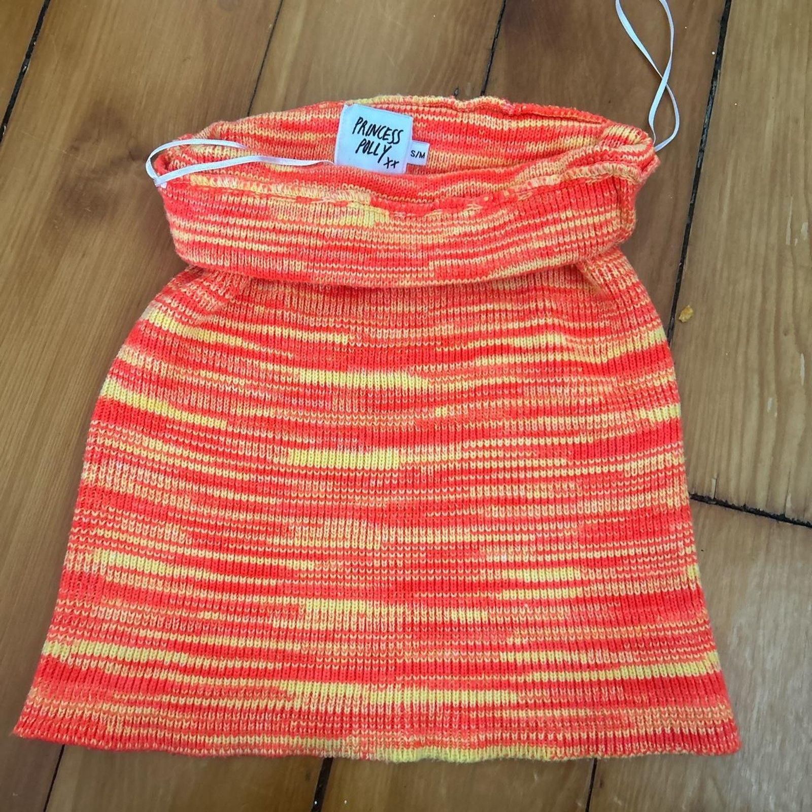 PRINCESS POLLY Pink and yellow knitted mini Size 25" / US 0 / IT 36 - 1 Thumbnail