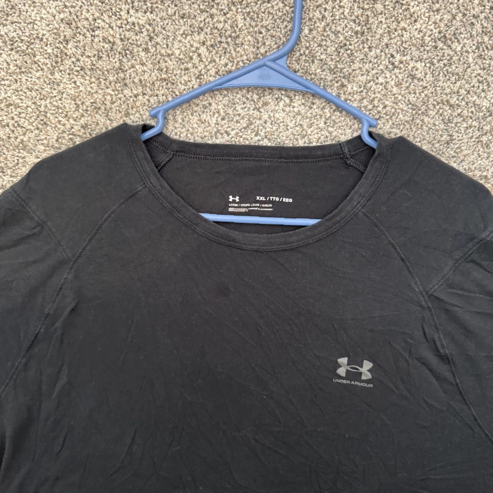 Under Armour Under Armour Shirt Mens 2XL Black Loose Fit Short Sleeve Crew Neck Athletic Gym T-Shirt SS 2022 1370363 Size US XXL / EU 58 / 5 - 5 Thumbnail