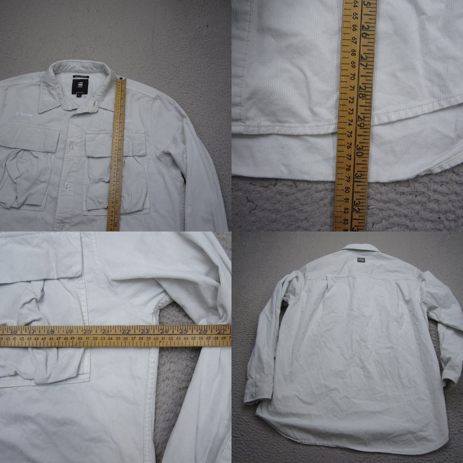 G-Star G Star Shirt Mens XL Gray Corduroy Submarine Pockets Utility Y2K Streetwear Shirt Button-Front Collared Long Sleeve Size US XL / EU 56 / 4 - 8 Thumbnail