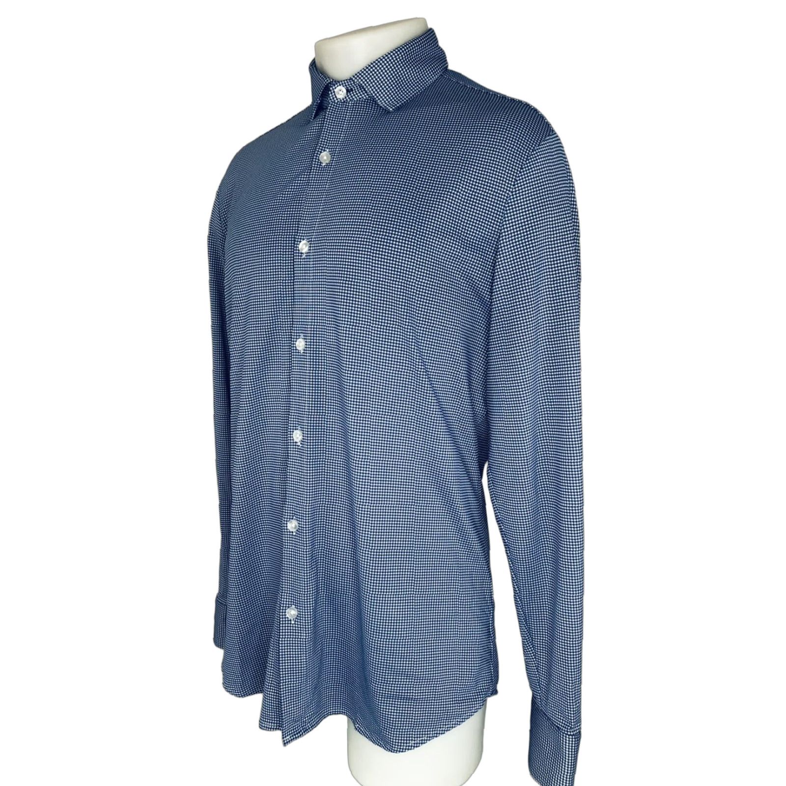 Mizzen+Main MIZZEN+MAIN Shirt Men M Blue Plaid Button-Up Long Sleeve Trim Fit Medium Modern Size US M / EU 48-50 / 2 - 1 Thumbnail