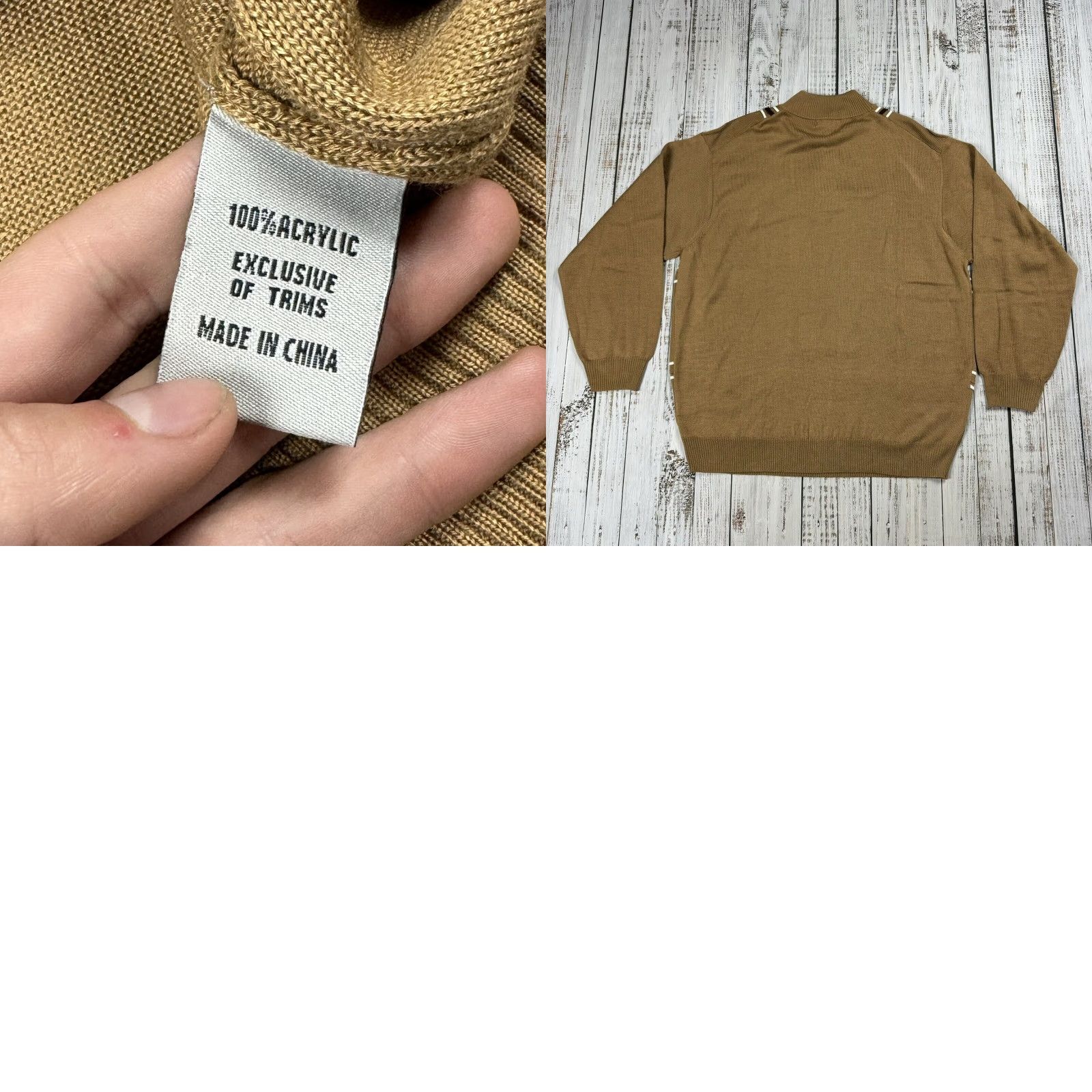 Stacy Adams Stacy Adams Designer Sweater 3XLT Big & Tall Adult Beige Knit 1/4 Zip Plaid Mens Size US XXL / EU 58 / 5 - 8 Thumbnail