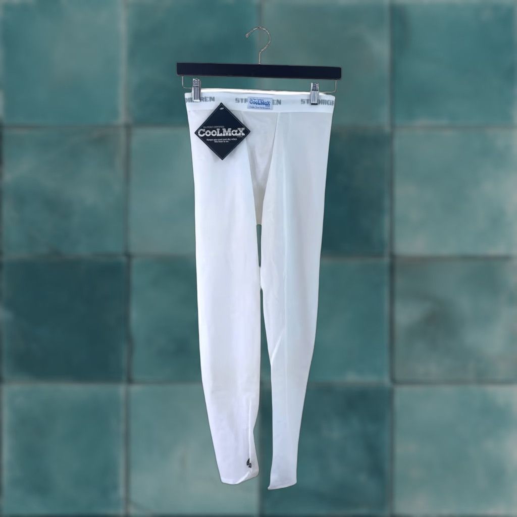 Layer 8 VINTAGE Stromgren Compression Tights Pants Medium Mens White 90s USA Made NWT Multifit Comfort Size US 31 - 1 Thumbnail