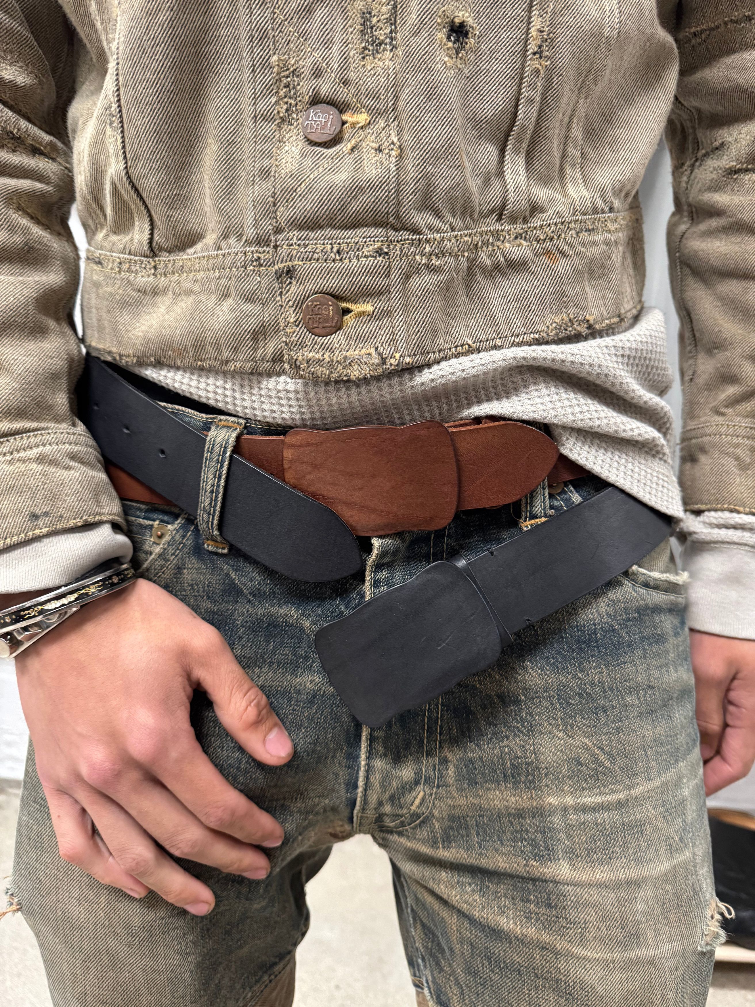 Maison Margiela Maison Martin Margiela ‘Faceless’ Brown Leather Belt Size ONE SIZE - 6 Thumbnail