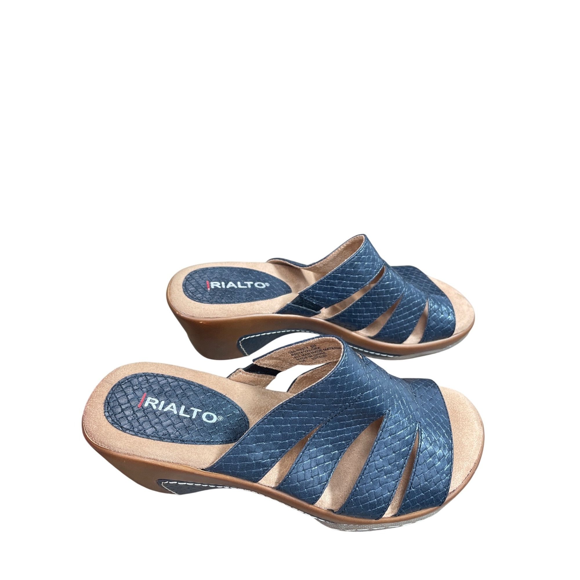 Other Rialto Womens synthetic Navy Blue Slide Wedge Sandals Sz 6M Size US 6 / IT 36 - 4 Thumbnail
