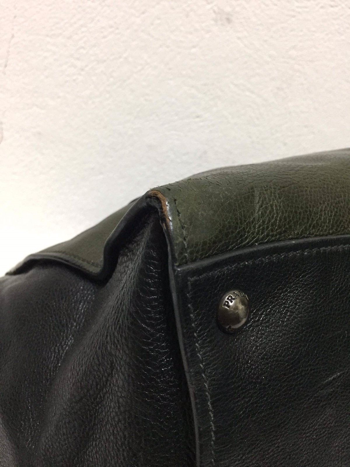 Prada PRADA Green Black Leather 2Way Shoulder Cross Body Bag Size ONE SIZE - 16 Thumbnail