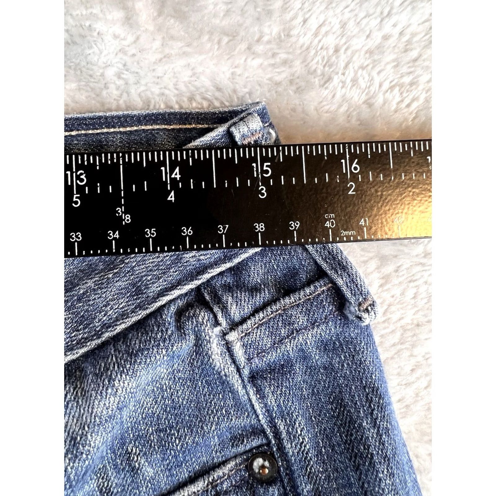 Vintage VTG Earnest Sewn Jeans Womens 30 Blue Striped Straight Denim 5-Pocket USA Y2K RARE Jeans Women Size 30" / US 8 / IT 44 - 7 Thumbnail