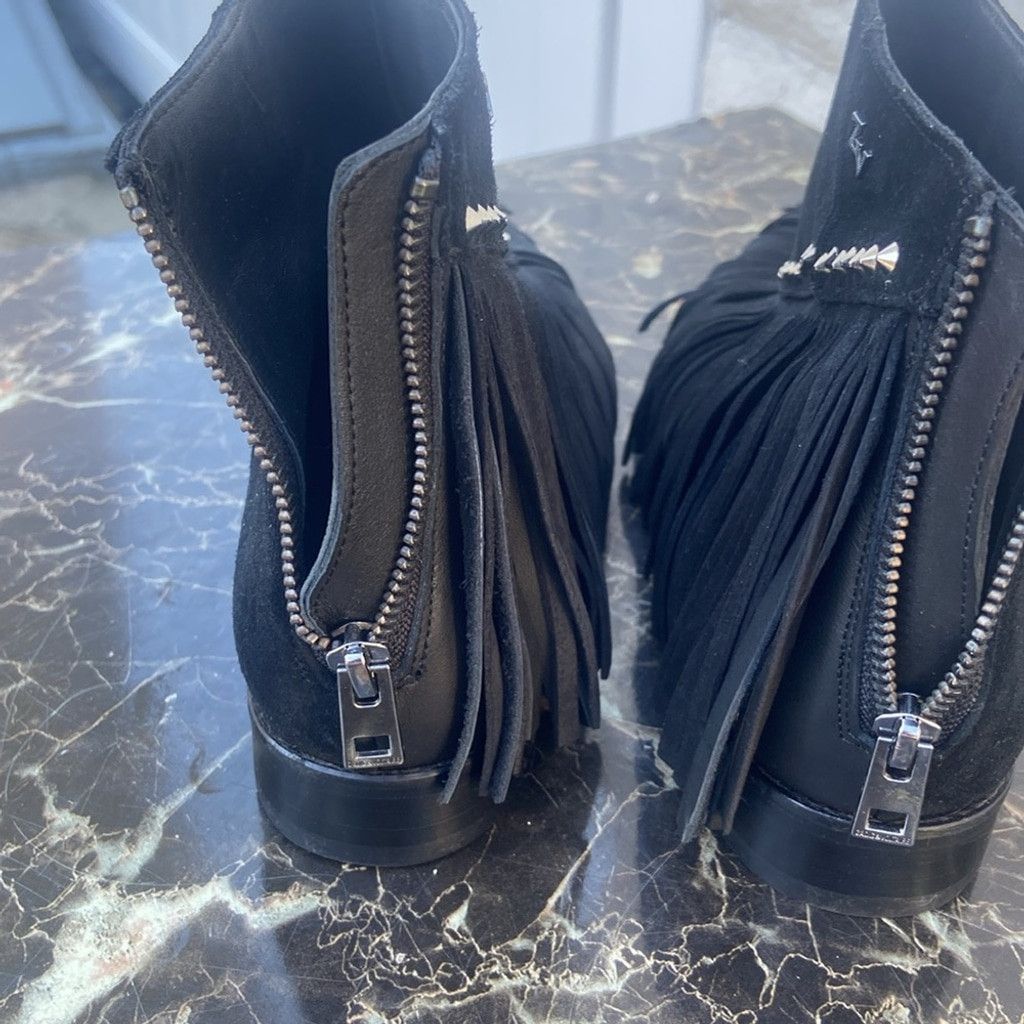 Zadig & Voltaire Zadig & Voltaire Black Fringe Booties Size US 9 / IT 39 - 6 Thumbnail