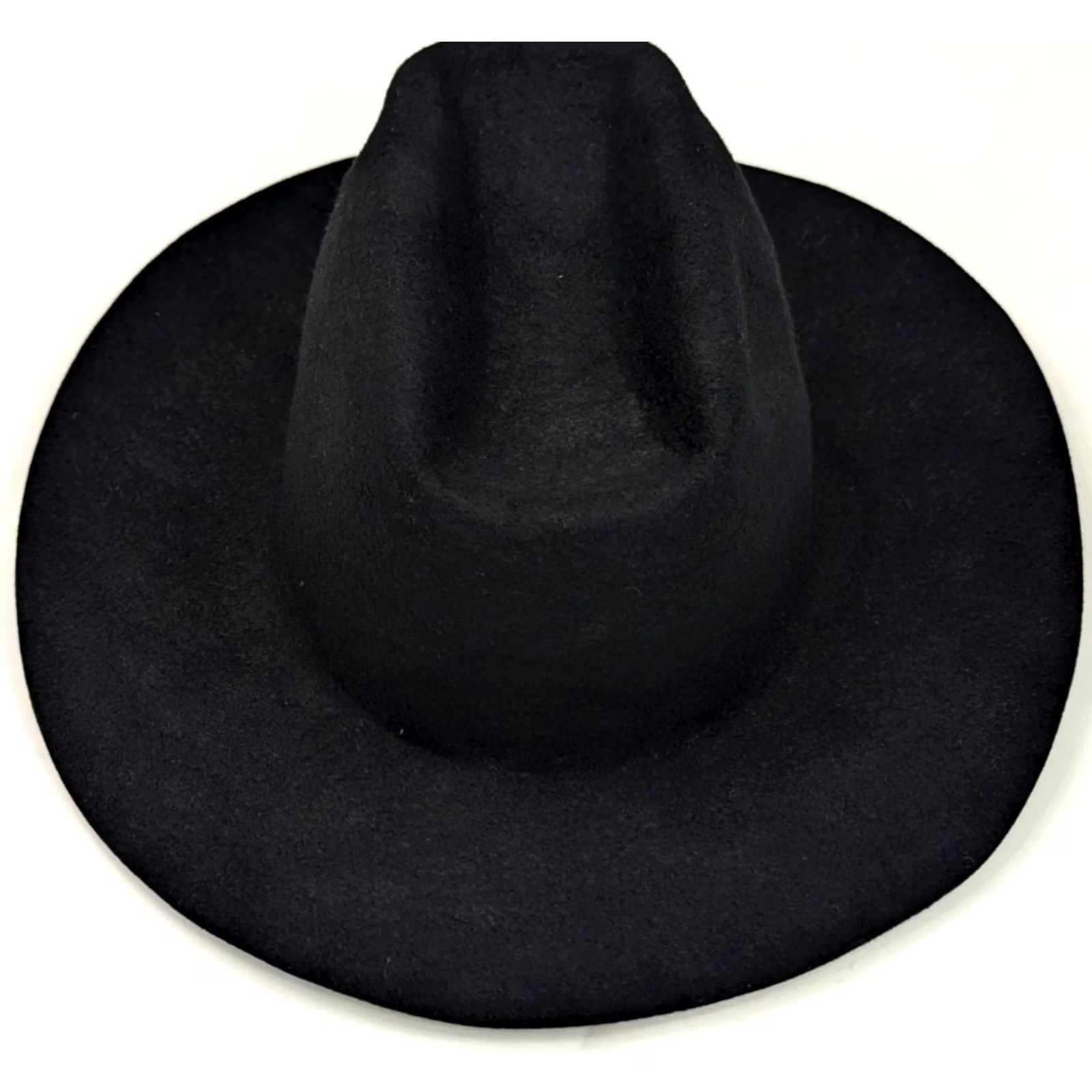 FELT VINTAGE Longhorn Kit Carson Felt Fedora Western Hat 23.5" Circ 7 3/8 Black Fedora Mens Hat Size ONE SIZE - 3 Thumbnail