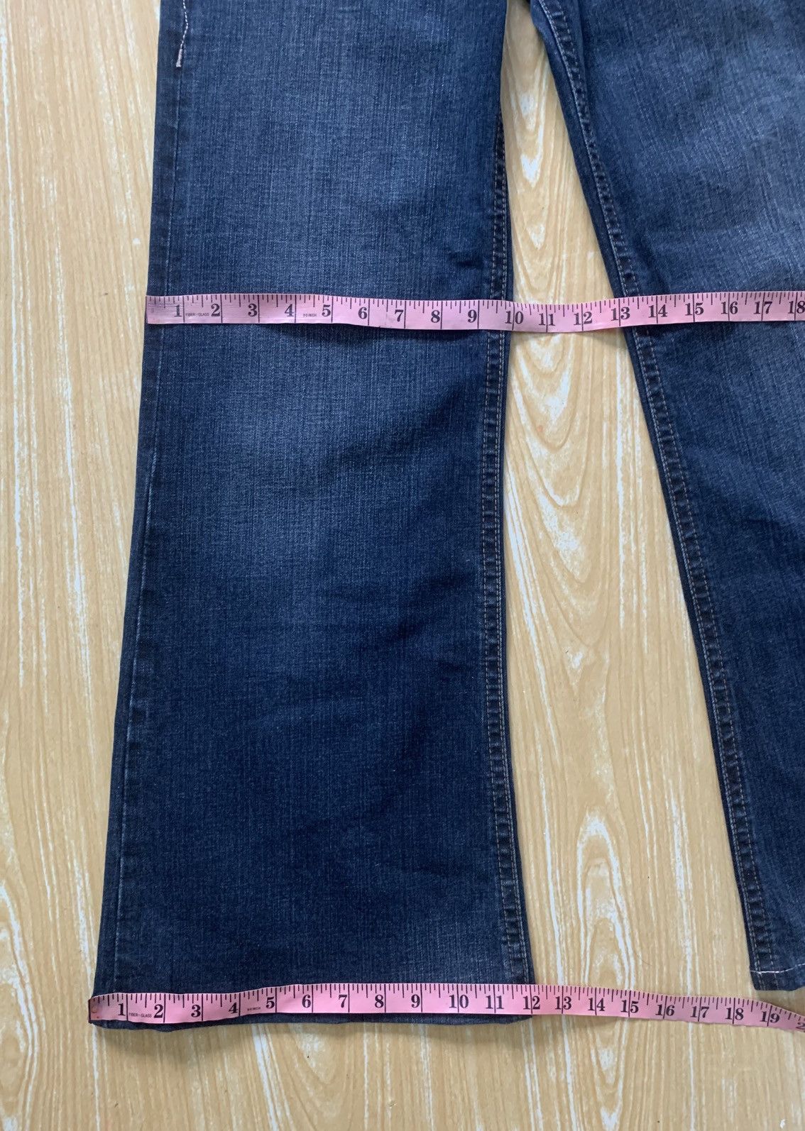 Japanese Brand Rare Maxia Low Rise Super Flare Jeans Pants Distressed Style Size US 27 - 22 Thumbnail